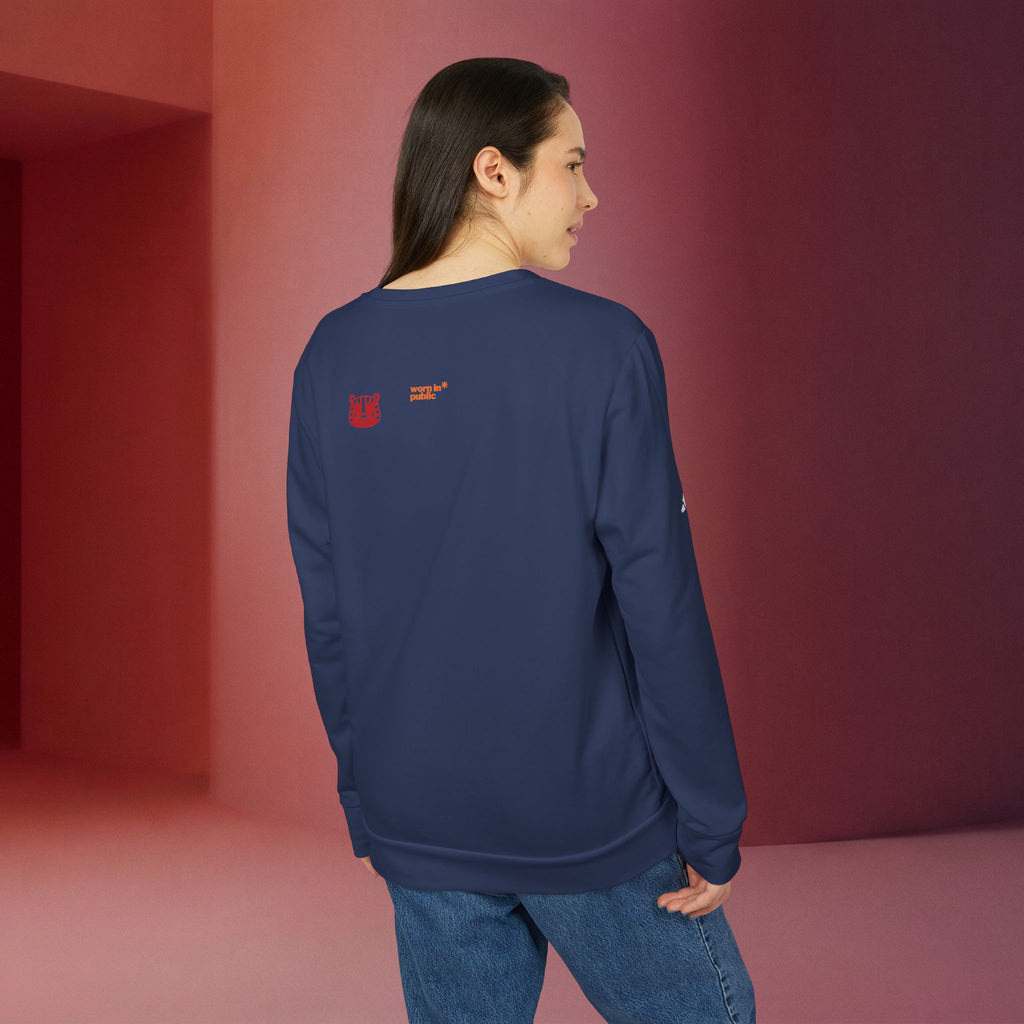 For a Wolf Crewneck Sweatshirt | Red Graphic Fleece Pullover