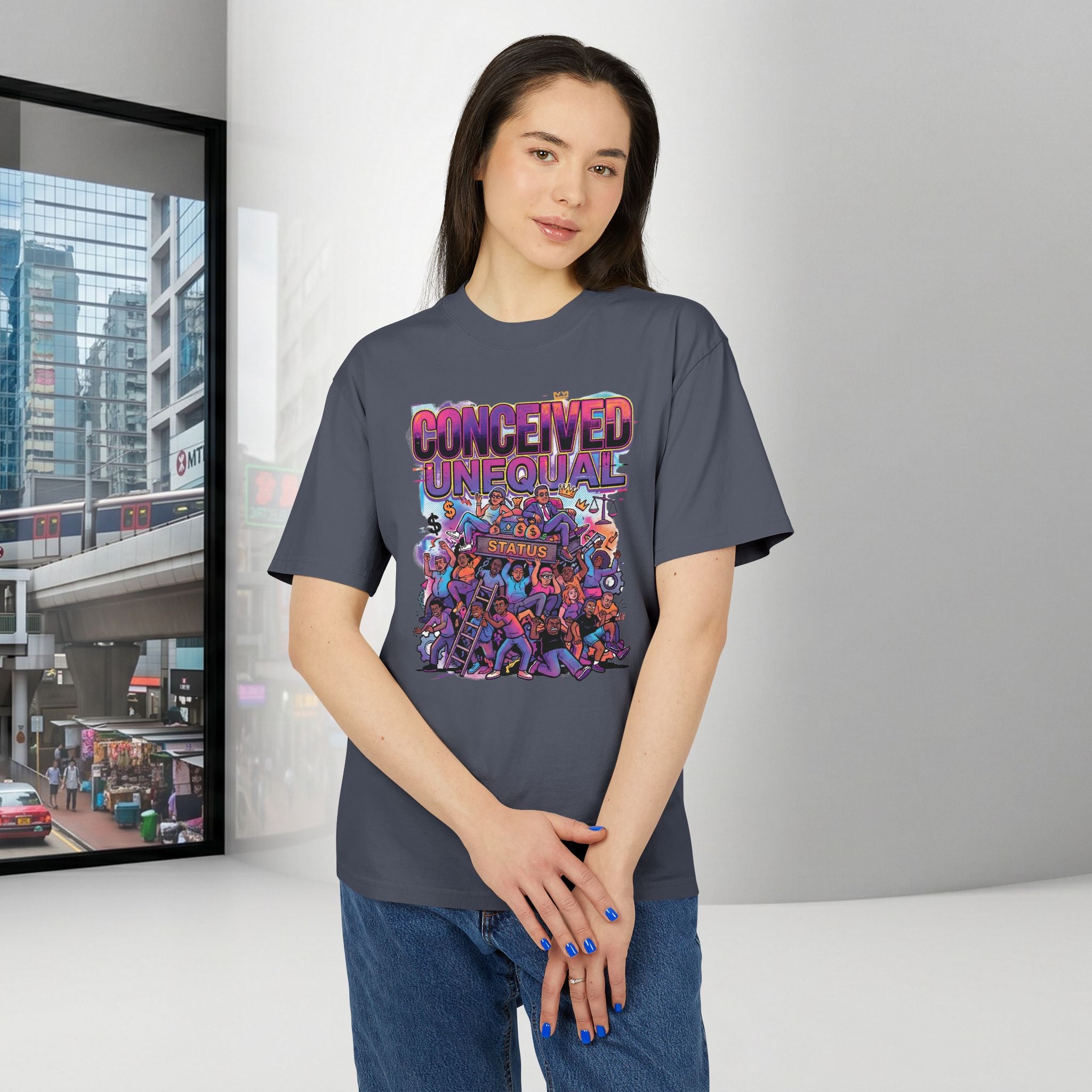 Conceived Unequal | Oversized Boxy Graphic Tee