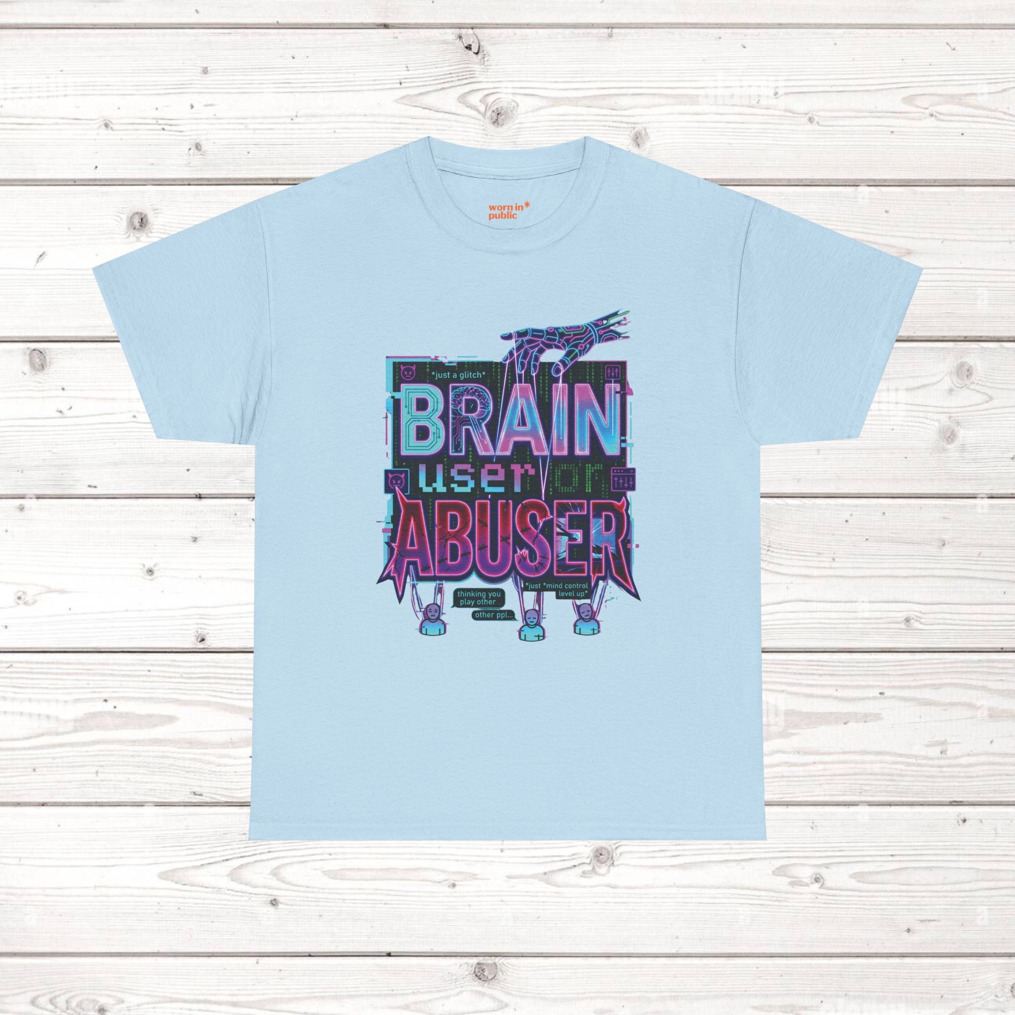 Brain User or Abuser GEN Z Unisex Tee — Retro Cyberpunk "Use Your Brain" Graphic T-Shirt