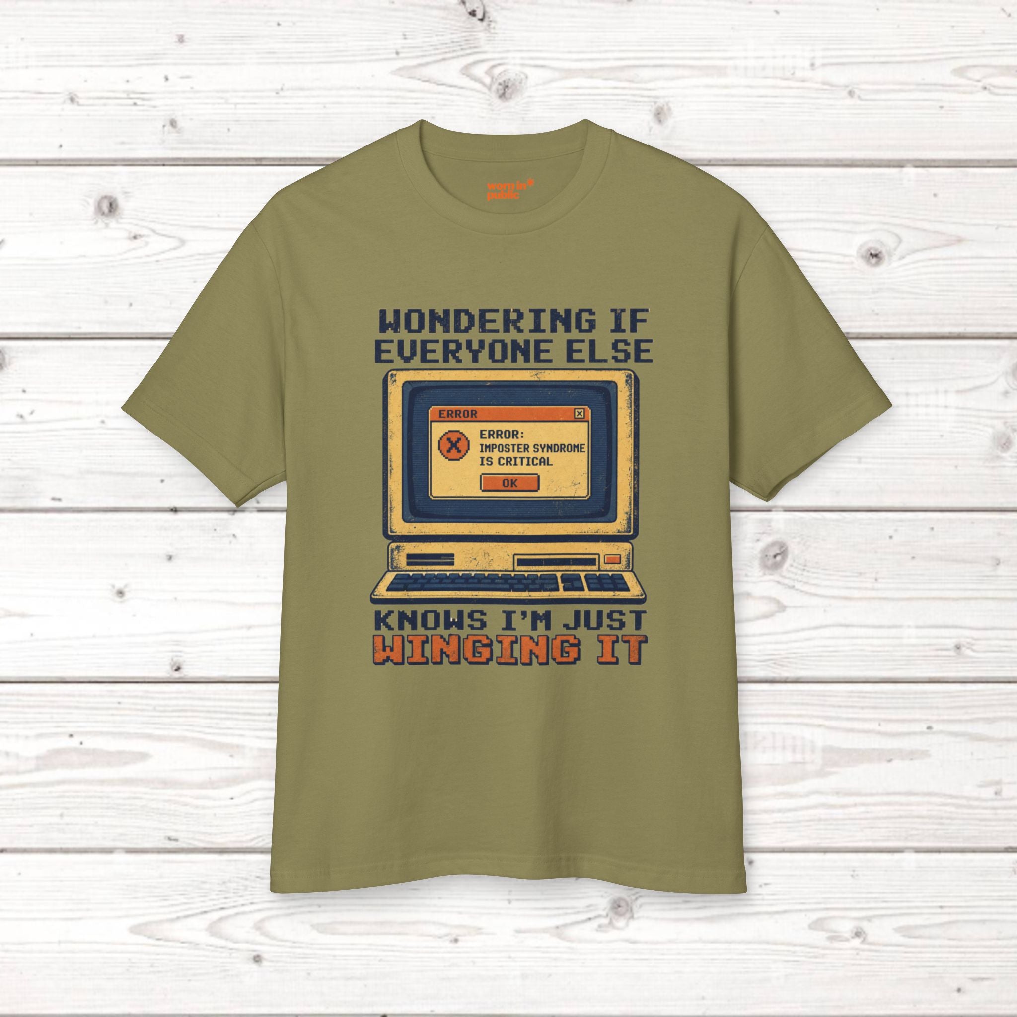 Winging It Retro Computer Unisex Tee — Funny Vintage Tech Graphic T-Shirt