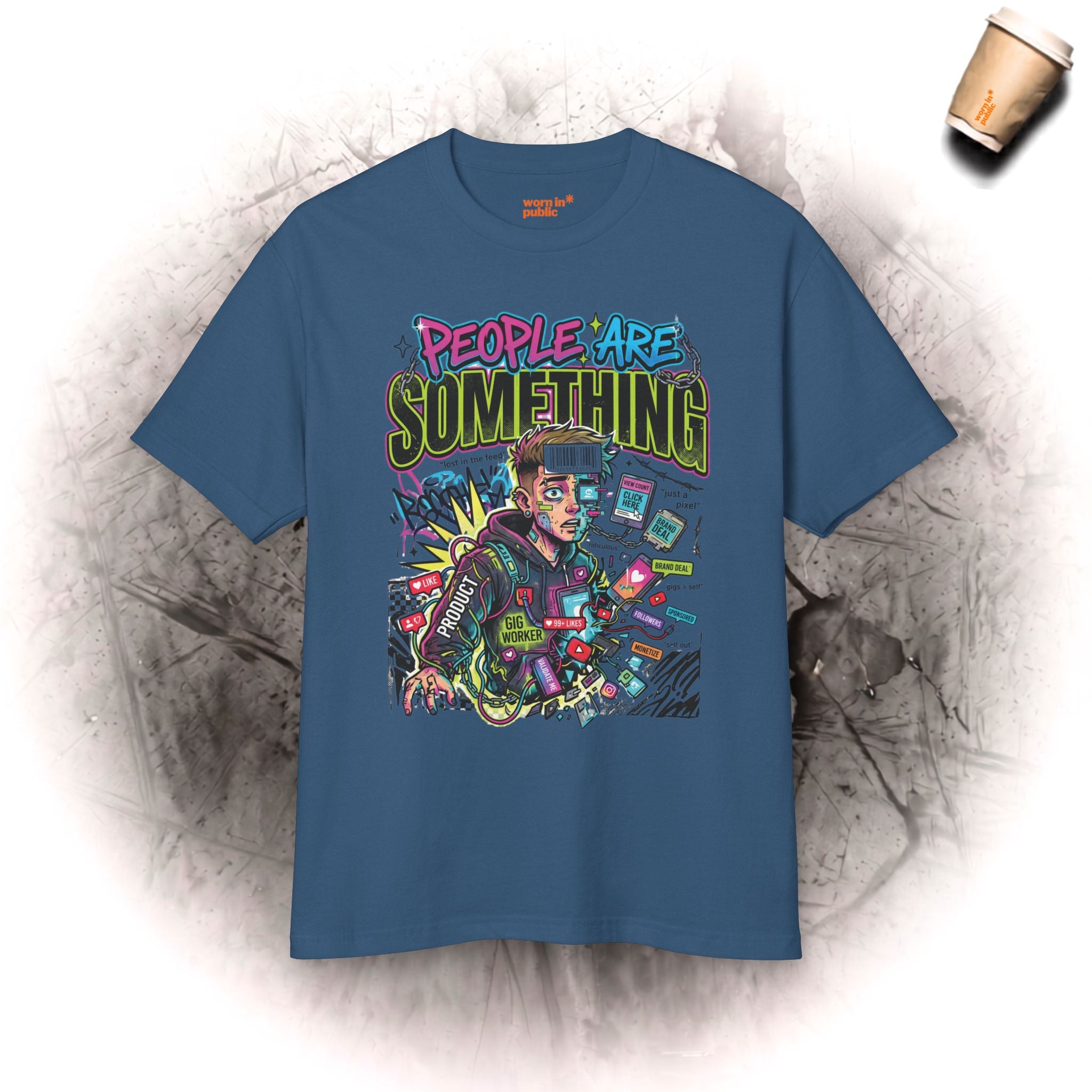 Menschen Sind Etwas | Unisex Retro Cyber Pop Art Grafik-T-Shirt