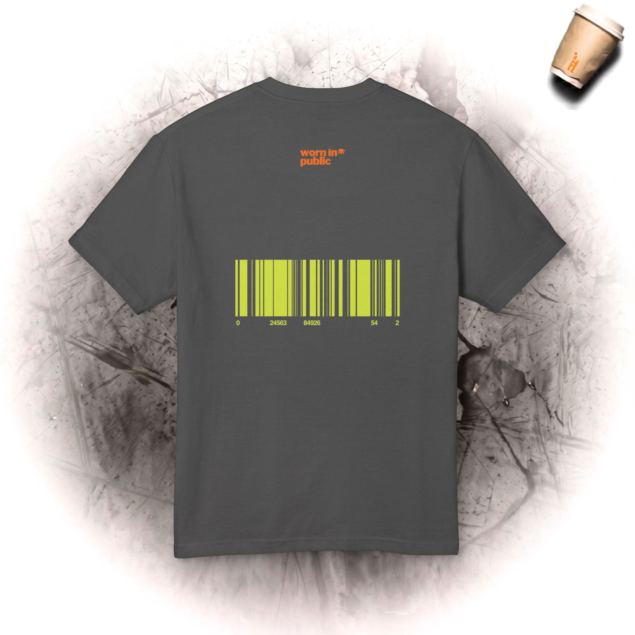 Luxuries of Life Neon Abstrakte Wellen-T-Shirt | Barcode-Grafik-T-Shirt