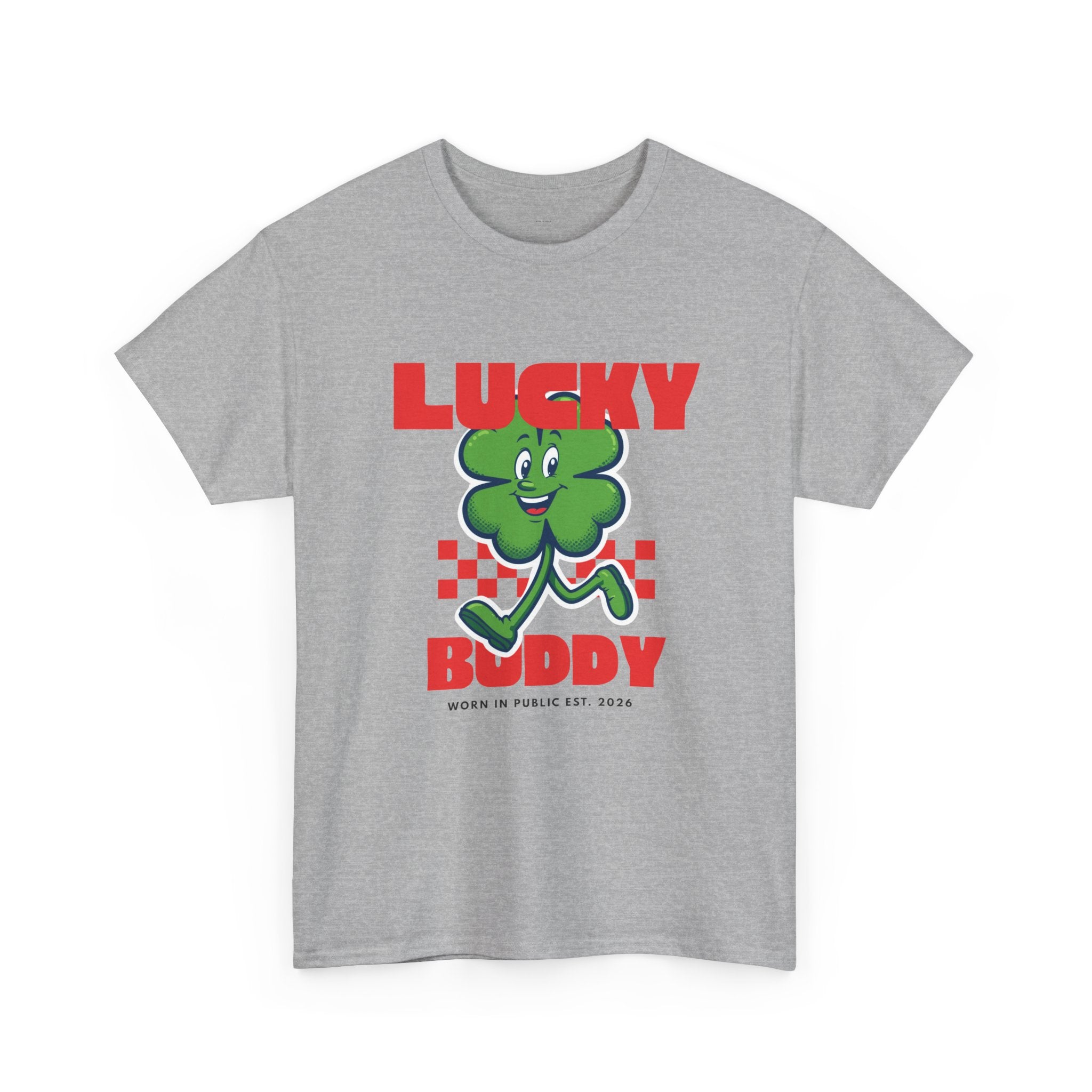 Lucky Buddy Clover T-Shirt | Retro Checker St. Patrick's Day Graphic Tee