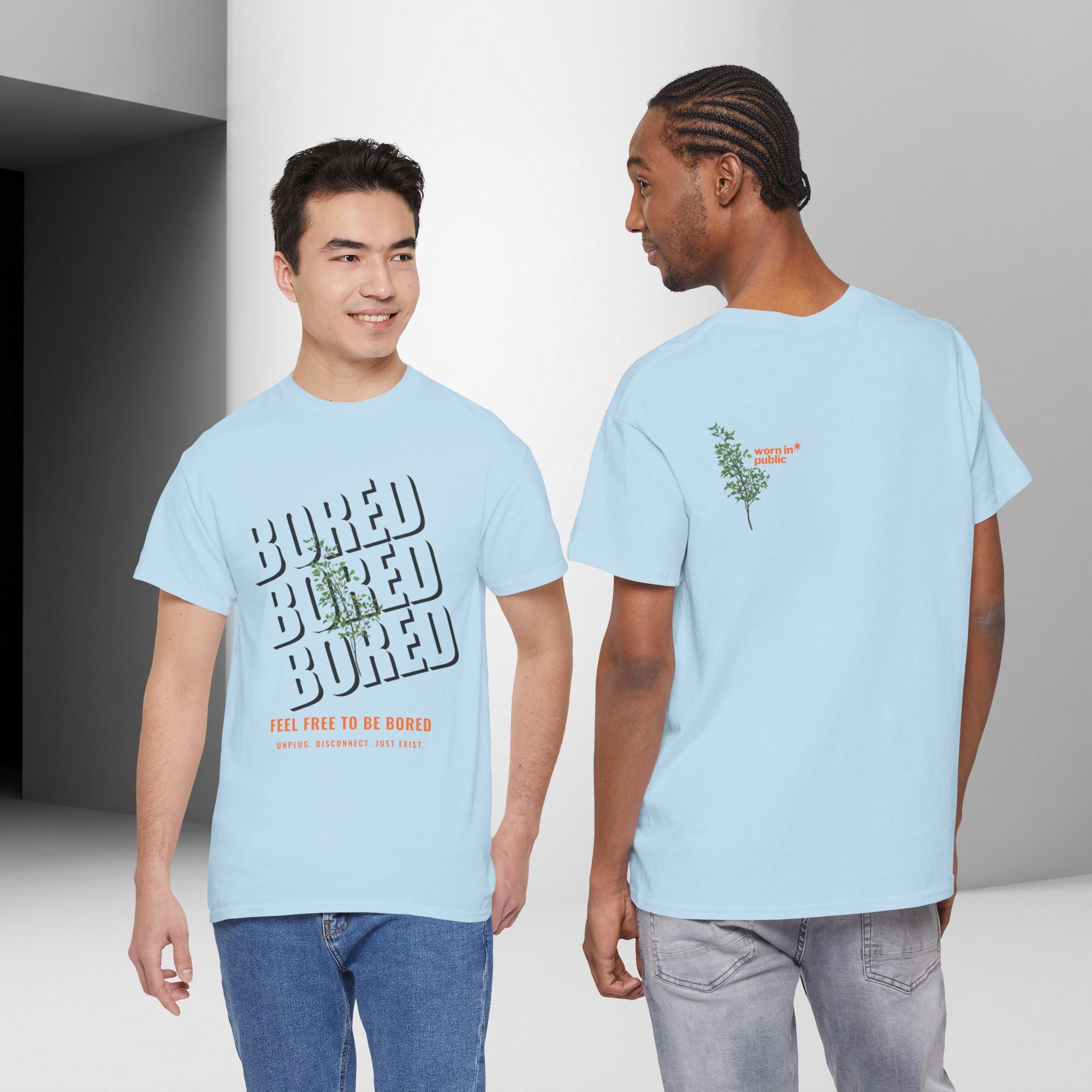 Unisex Botanical Tee — "Feel Free to Be Bored" Graphic T-Shirt