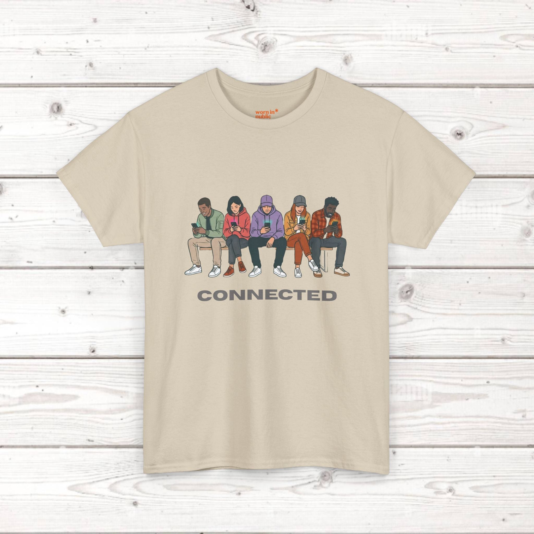 Connected Friends Graphic Tee – Casual Unisex Crewneck Shirt