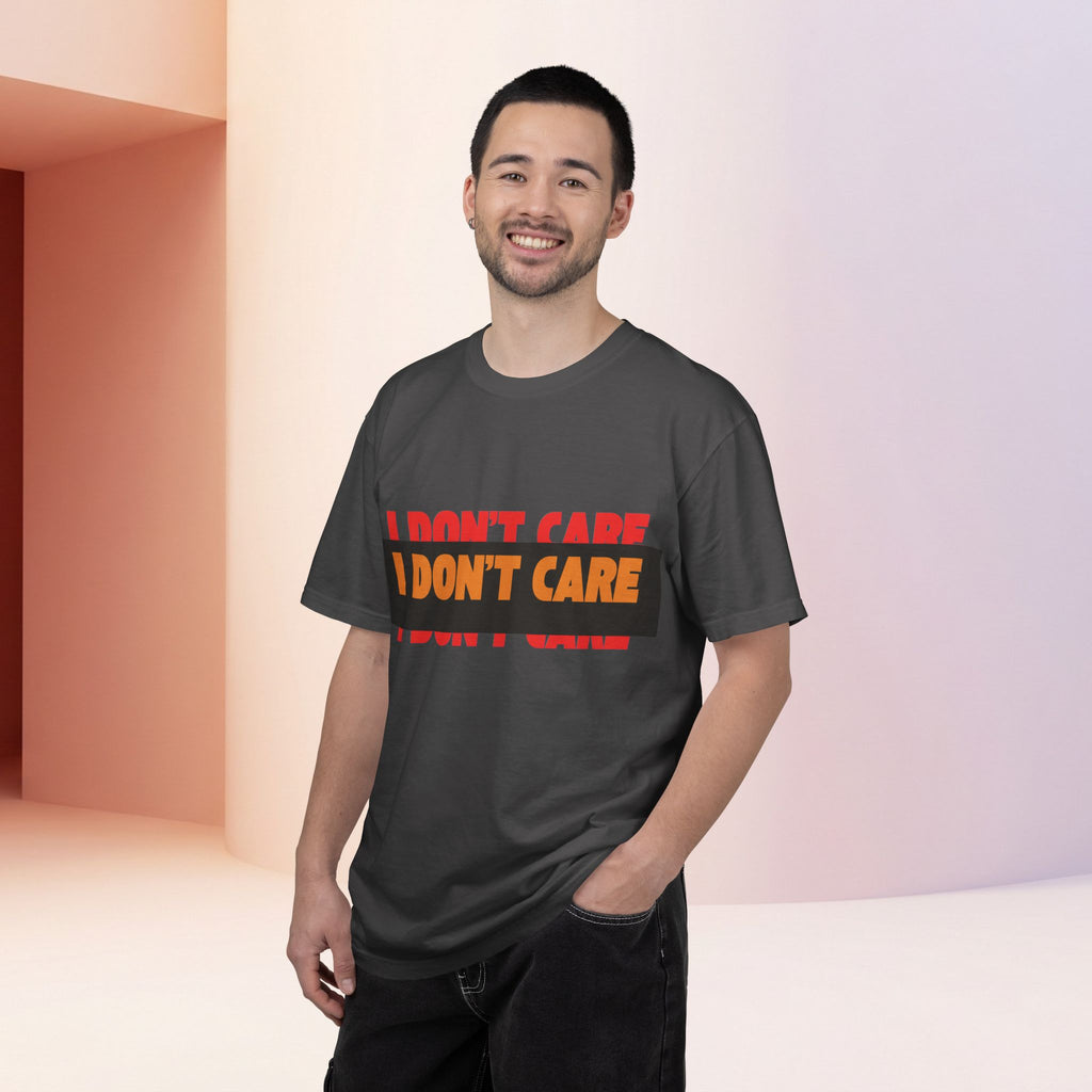 I Don't Care Graphic T-Shirt | Bold Statement Tee with 'I DON'T CARE' Print