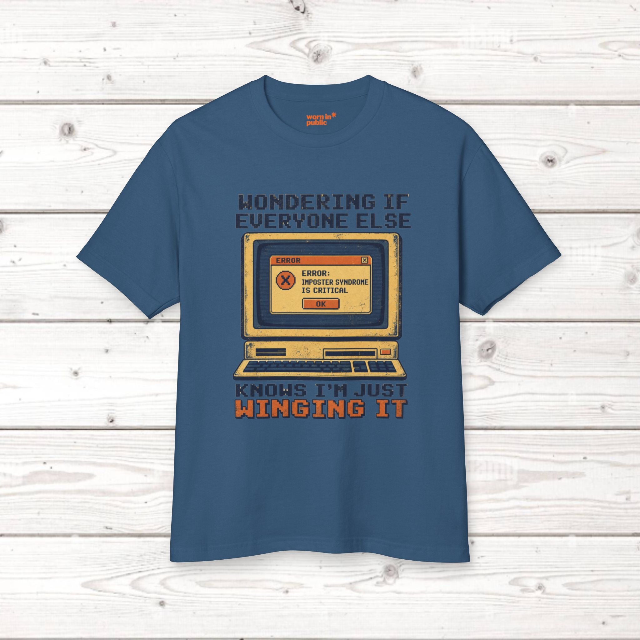Winging It Retro Computer Unisex Tee — Funny Vintage Tech Graphic T-Shirt