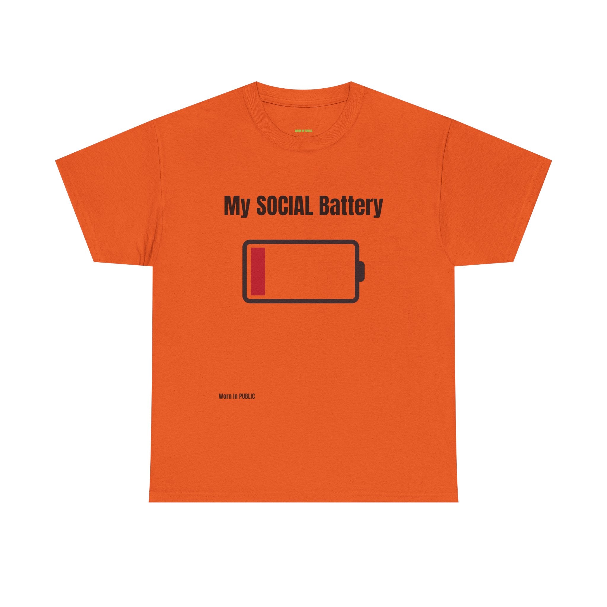Low Battery Social Battery T-Shirt | Funny Introvert Graphic Tee