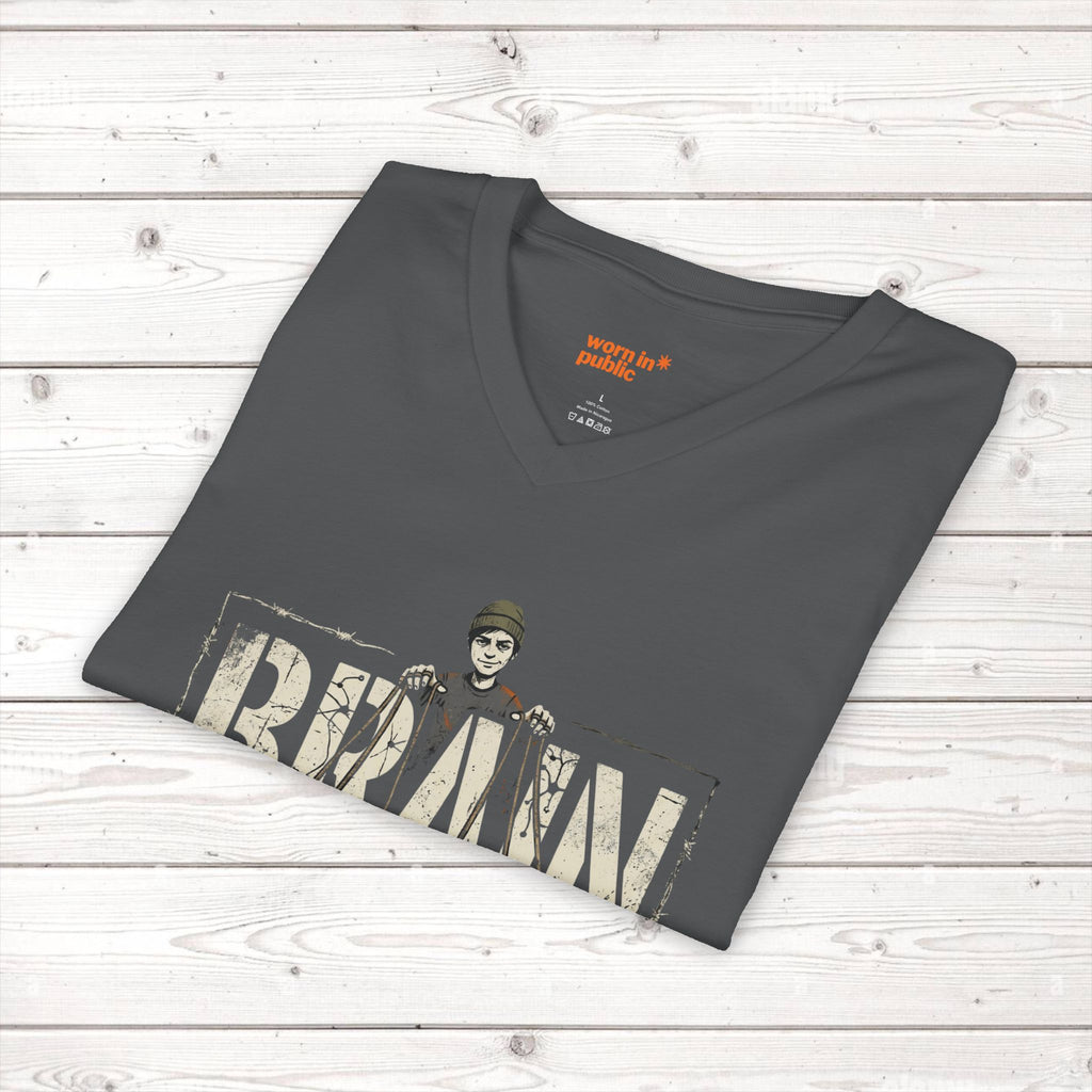 Brain User or Abuser Mens V-Neck Tee — Choose to See Graphic Awareness Shirt