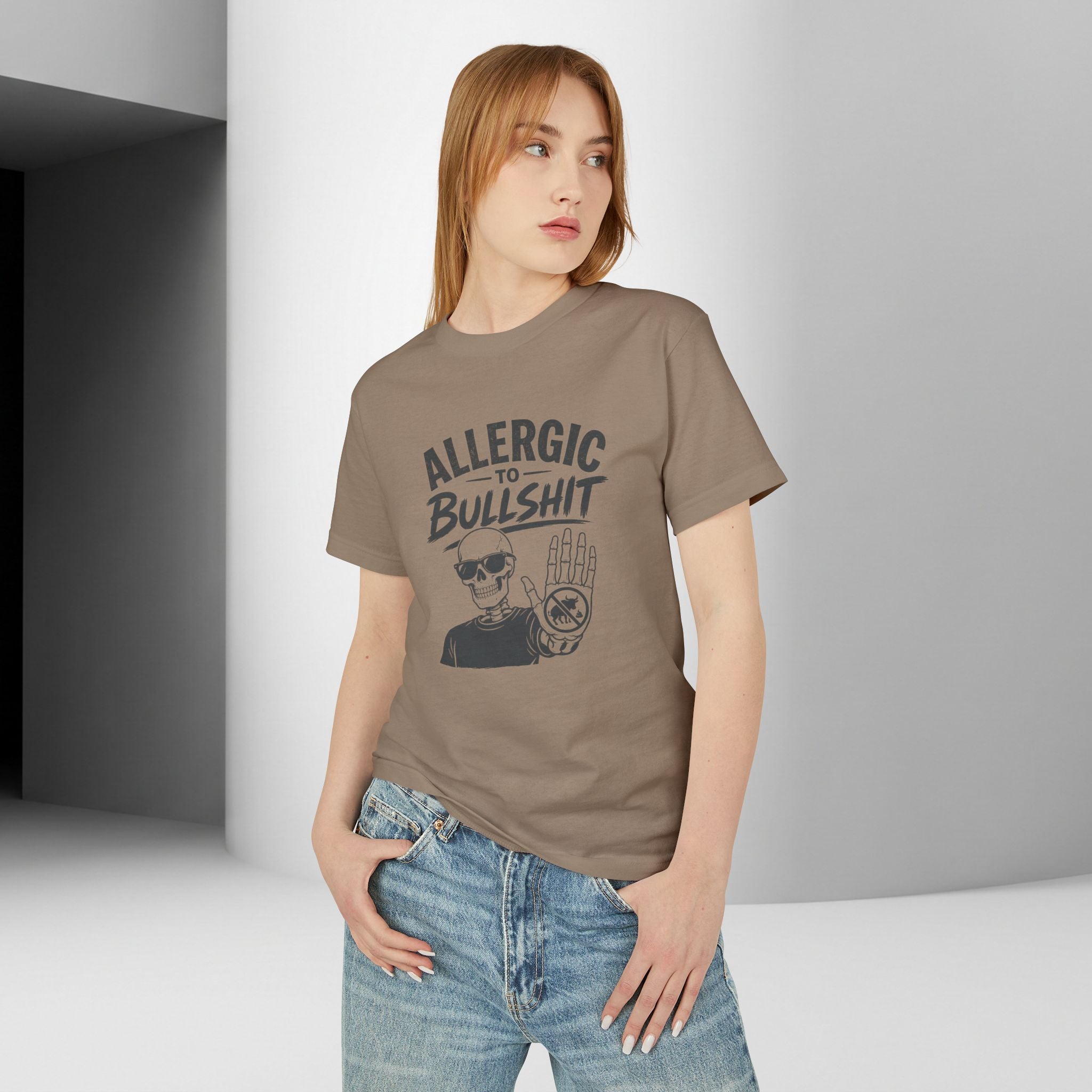 Allergic to Bullshit Unisex Tee — Graphic Skull Hand Tee