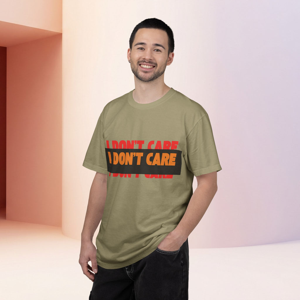 I Don't Care Graphic T-Shirt | Bold Statement Tee with 'I DON'T CARE' Print
