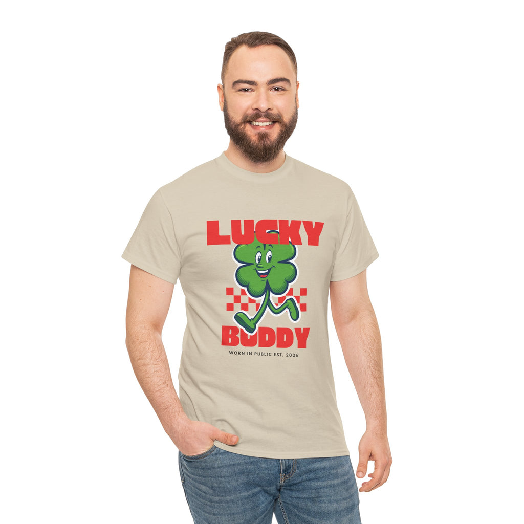 Lucky Buddy Clover T-Shirt | Retro Checker St. Patrick's Day Graphic Tee