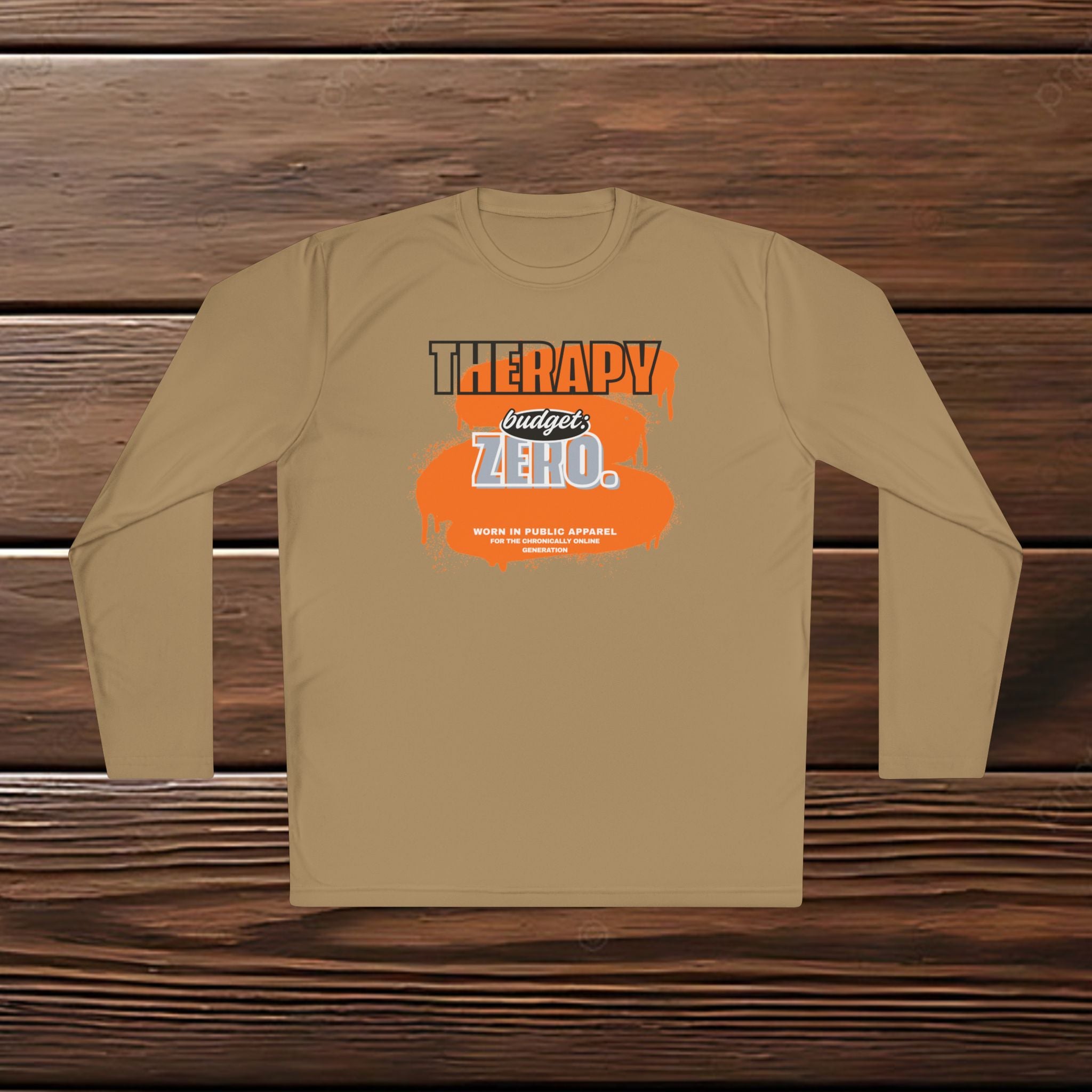 Therapy Budget Zero Long Sleeve Tee | Funny Mental Health Humor Shirt