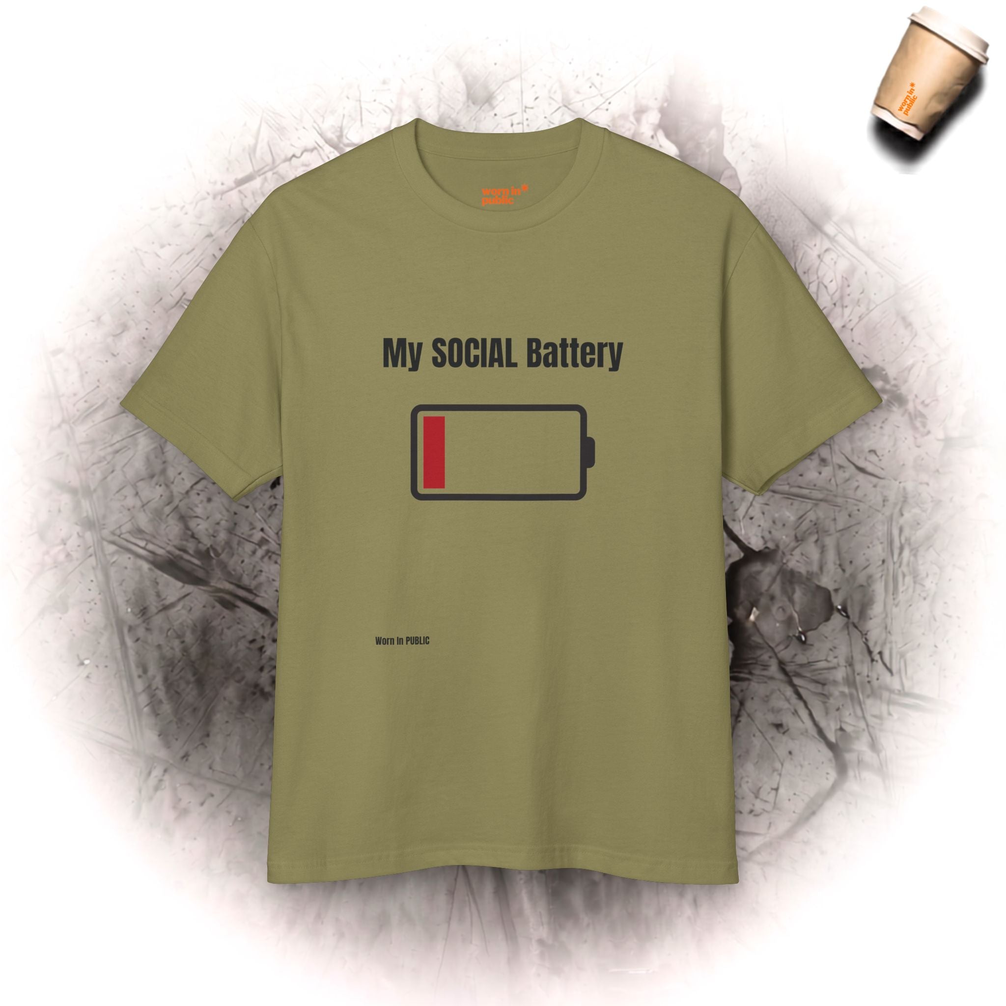 My Social Battery | Low Power Mode Graphic Tee for Introverts Running on Empty