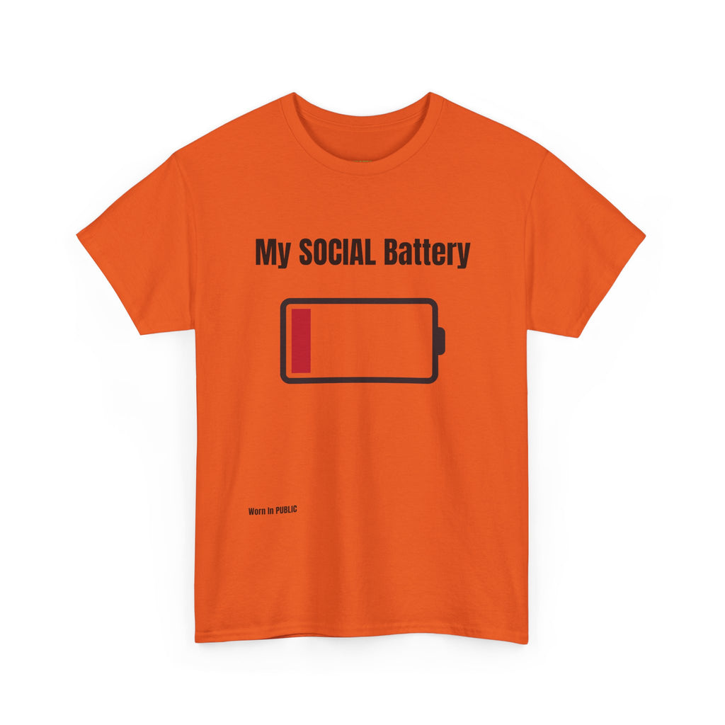 Low Battery Social Battery T-Shirt | Funny Introvert Graphic Tee