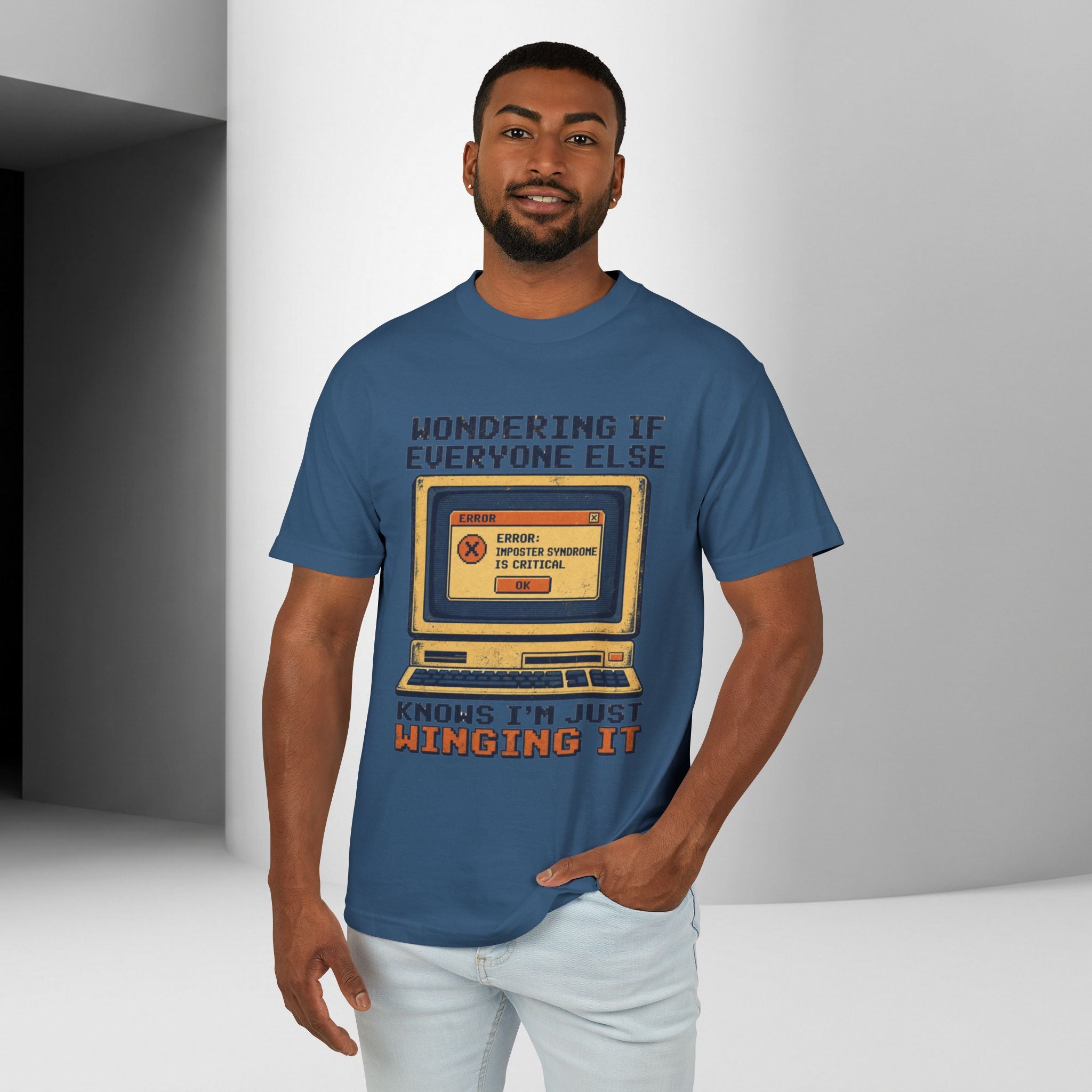 Winging It Retro Computer Unisex Tee — Funny Vintage Tech Graphic T-Shirt