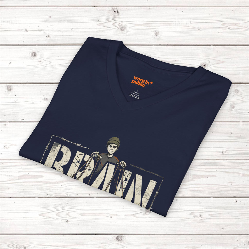 Brain User or Abuser Mens V-Neck Tee — Choose to See Graphic Awareness Shirt