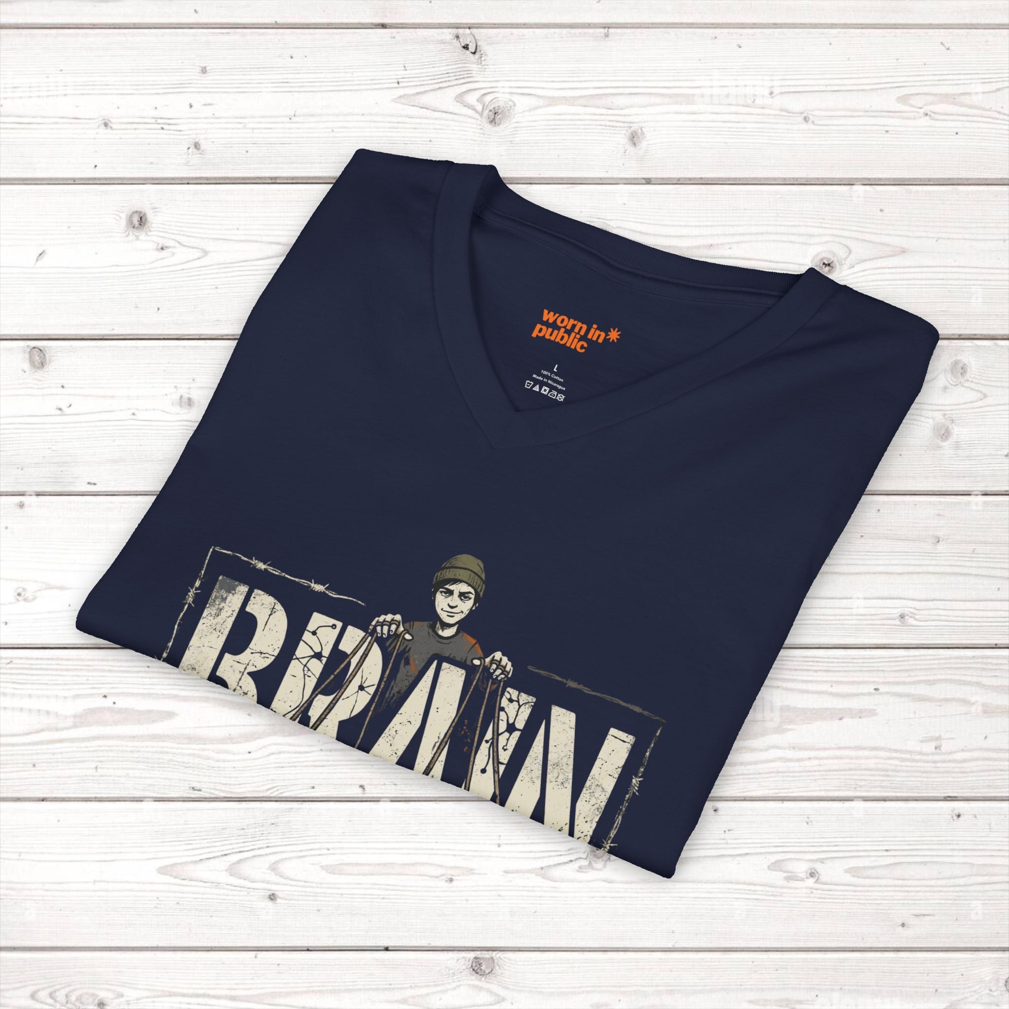 Brain User or Abuser Mens V-Neck Tee — Choose to See Graphic Awareness Shirt