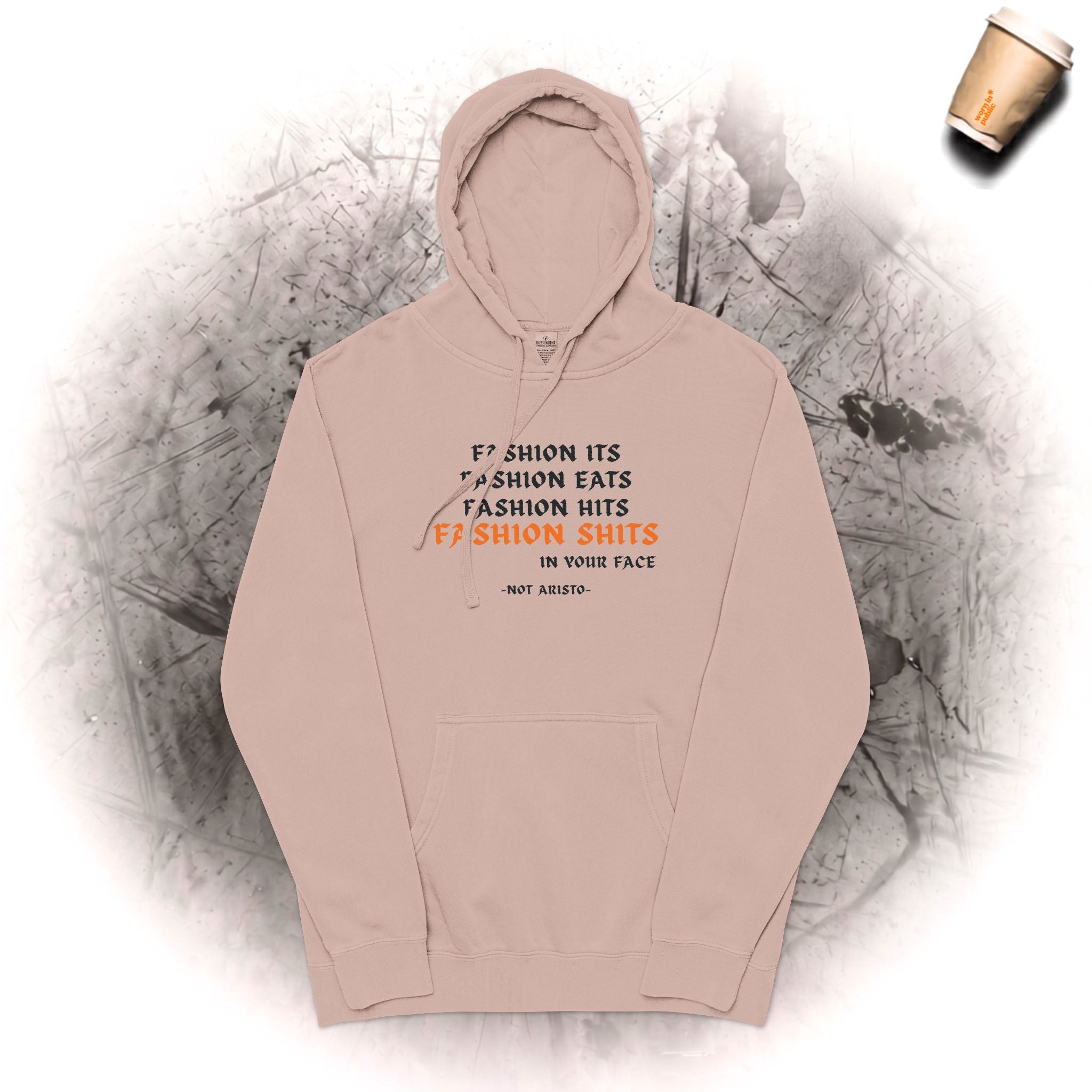 Fashion SHITS Hoodie | Minimalistischer „Crate“-Grafik-Pullover in Vintage-Waschung