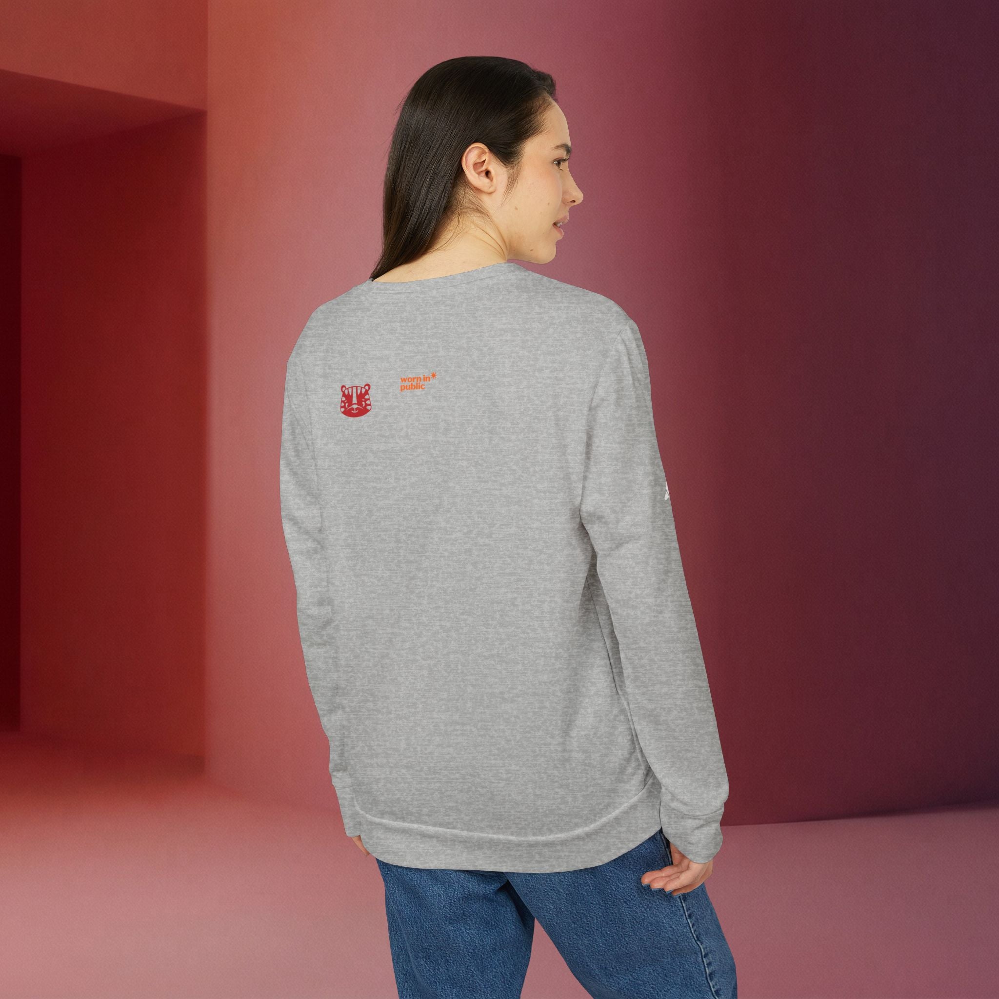 For a Wolf Crewneck Sweatshirt | Red Graphic Fleece Pullover
