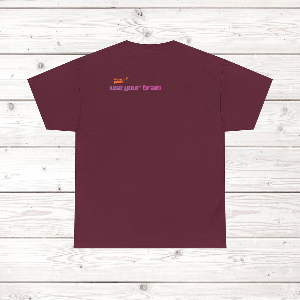 Brain User or Abuser GEN Z Unisex Tee — Retro Cyberpunk "Use Your Brain" Graphic T-Shirt