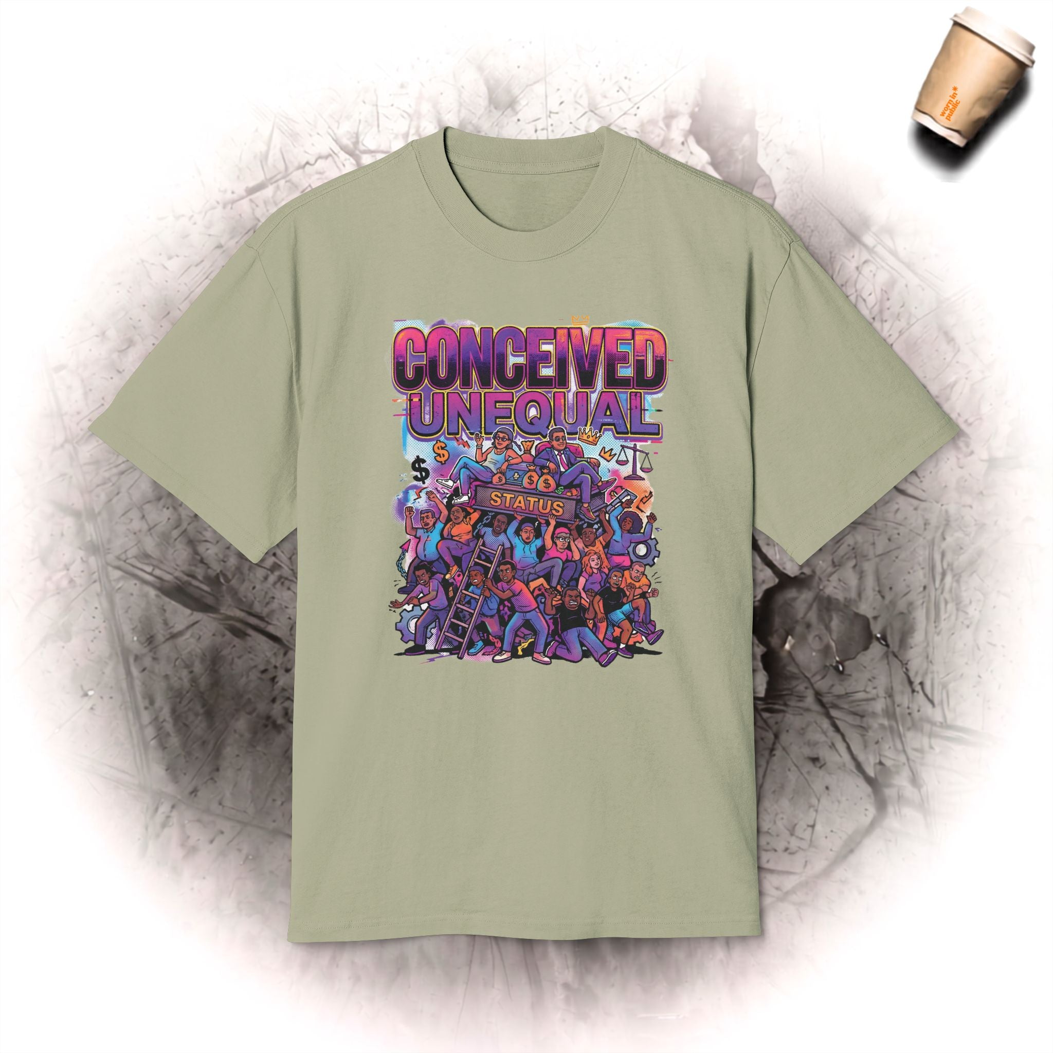 Conceived Unequal | Oversized Unisex Graphic Tee for People Who Were Never Going to Fit the Mold