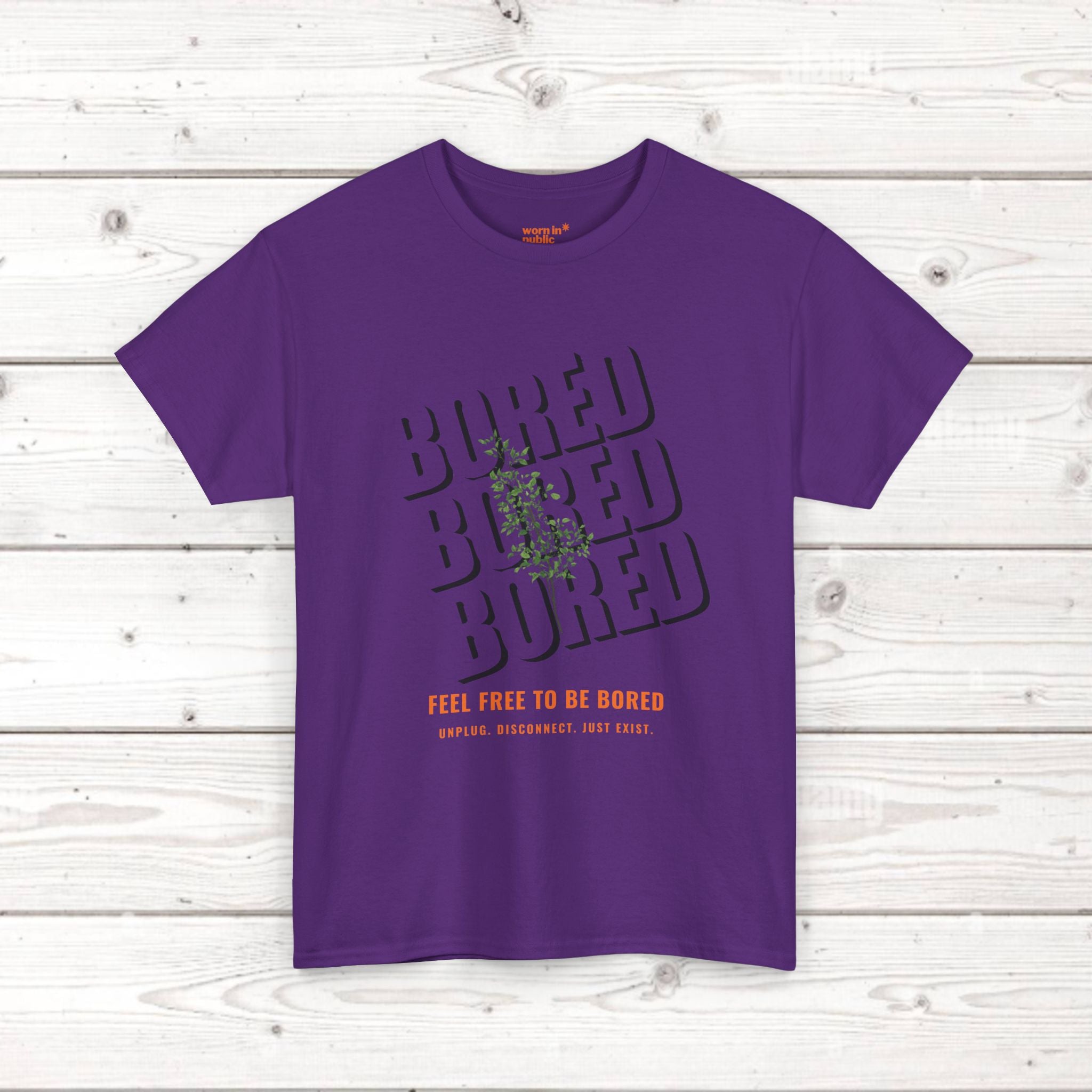 Unisex Botanical Tee — "Feel Free to Be Bored" Graphic T-Shirt