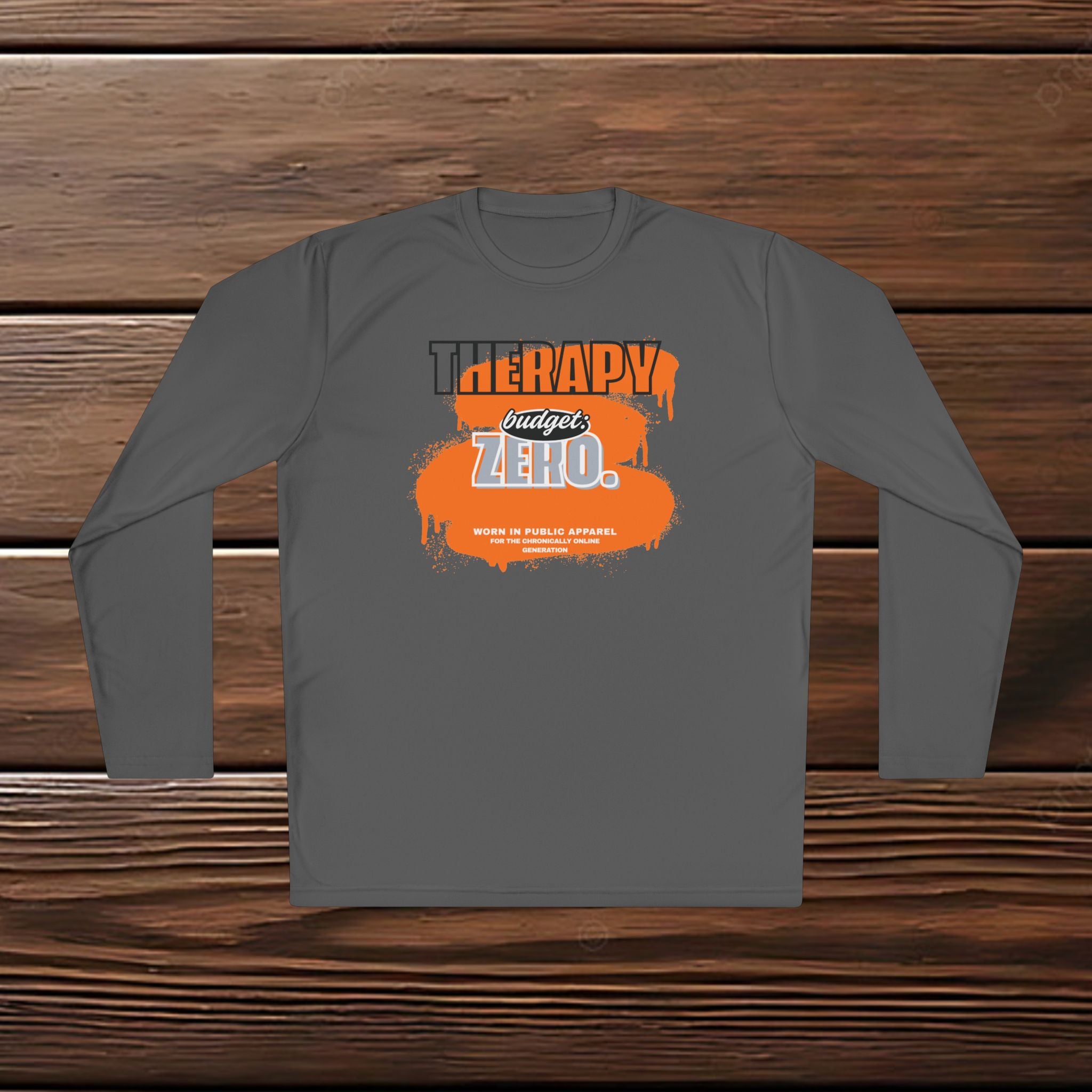 Therapy Budget Zero Long Sleeve Tee | Funny Mental Health Humor Shirt