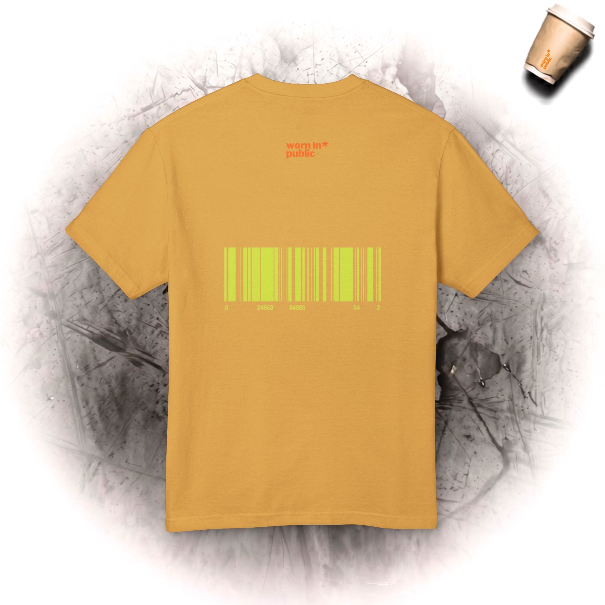 Luxuries of Life Neon Abstrakte Wellen-T-Shirt | Barcode-Grafik-T-Shirt