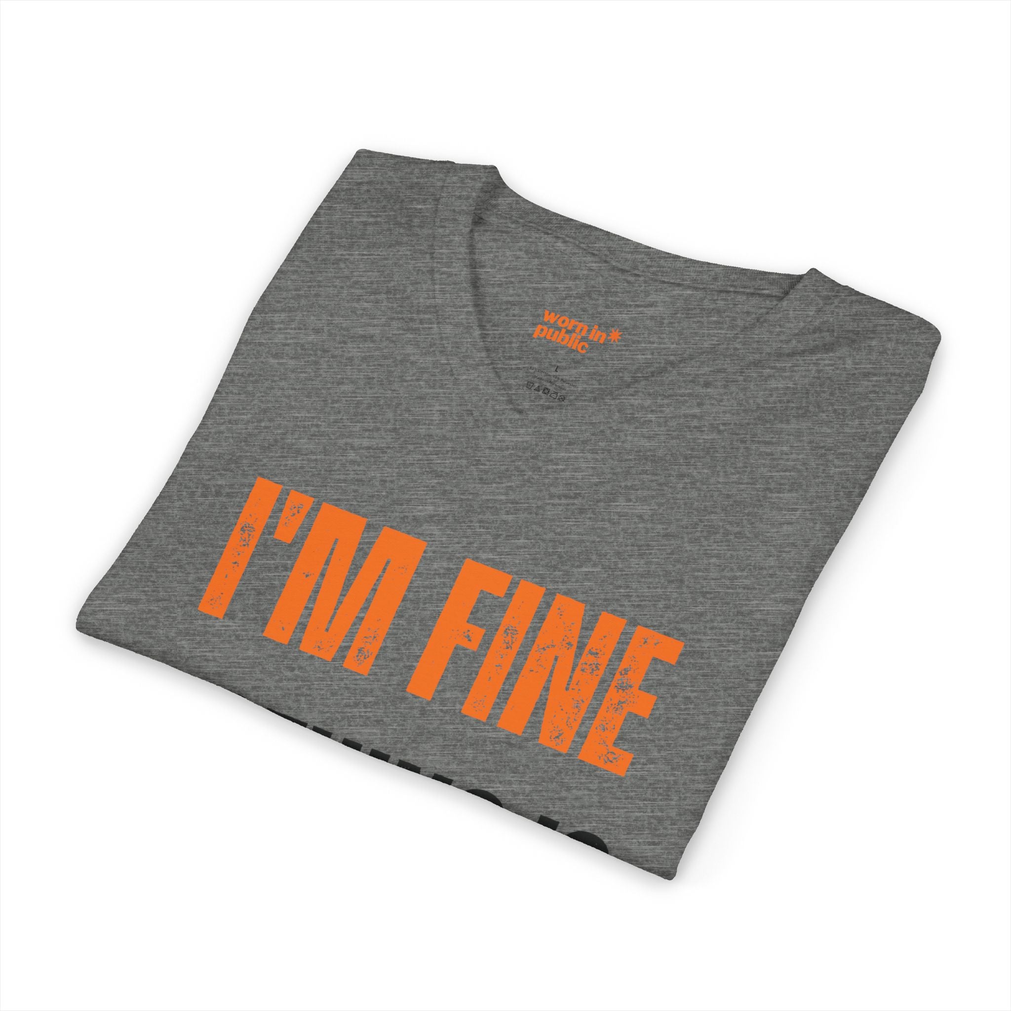 I'm Fine Nothing Is Fine V-Neck Tee | Sarcastic Mental Health Humor Shirt