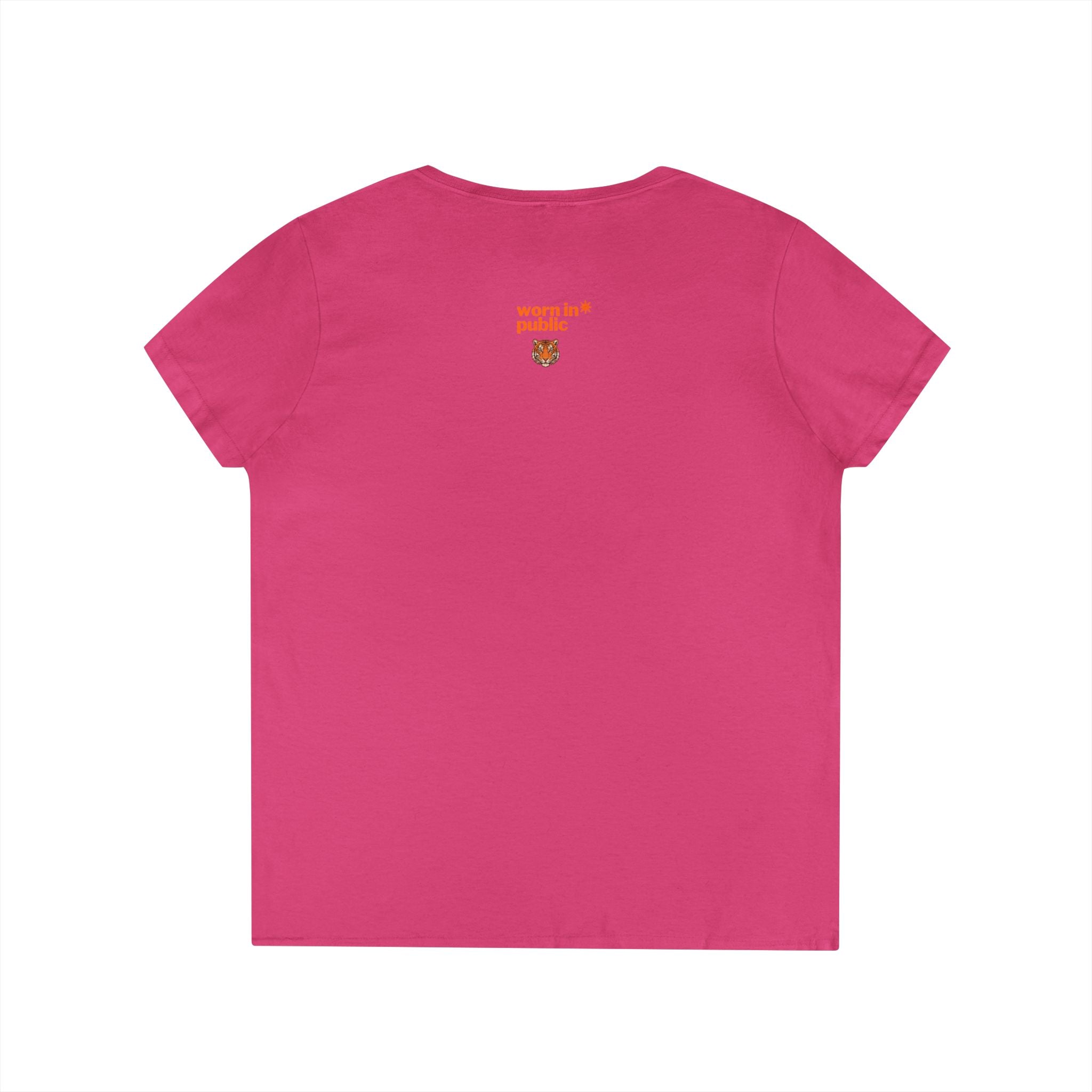 Kitten or Tiger? V-Neck T-Shirt | Cute Cat Illustration Pastel Graphic Tee