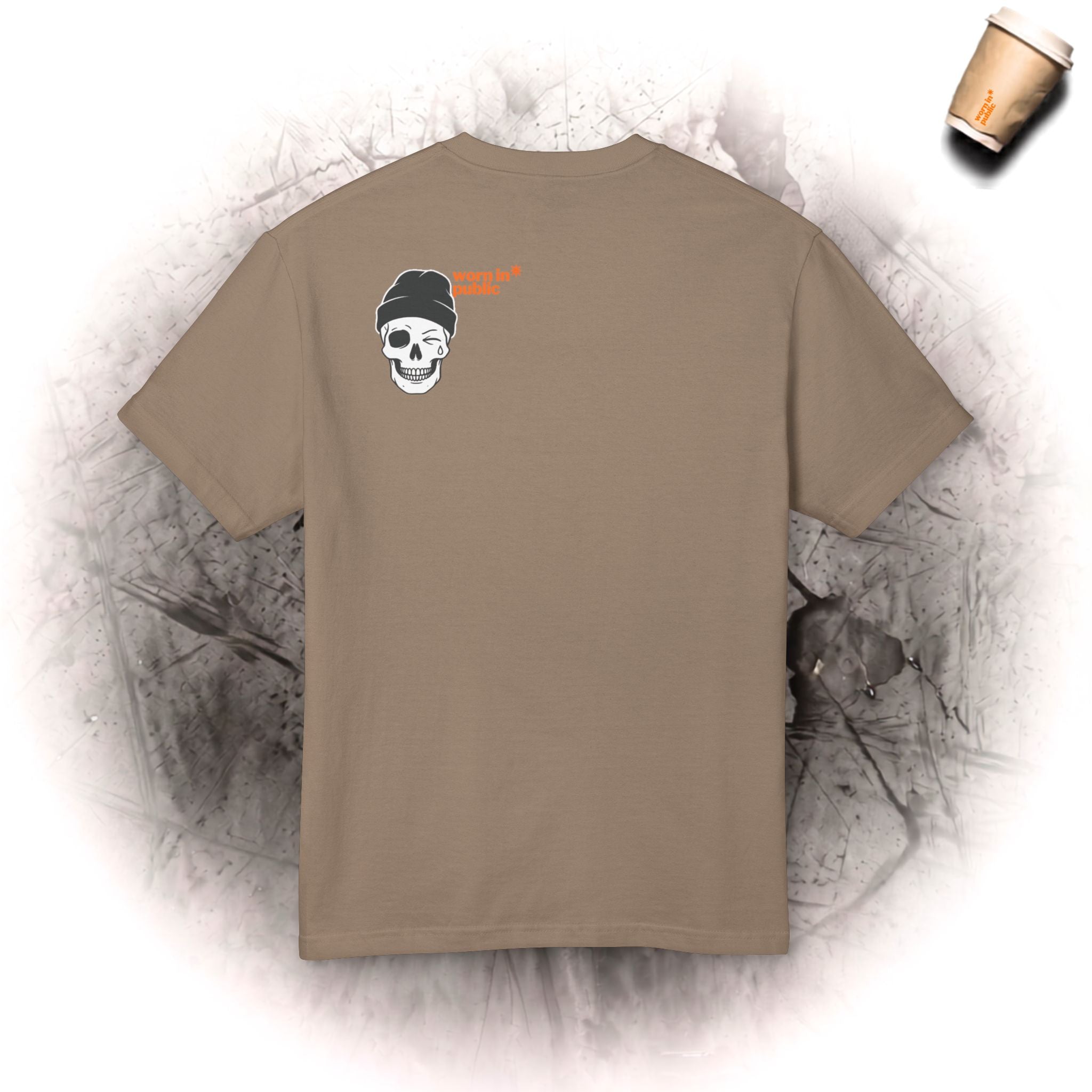 T-Shirt mit Totenkopfmotiv „Too Tired To Care“ | Lustiges, sarkastisches Grafik-T-Shirt für Erschöpfte