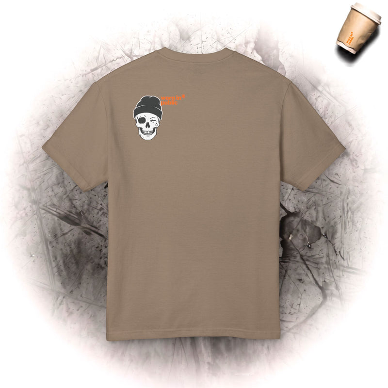 T-Shirt mit Totenkopfmotiv „Too Tired To Care“ | Lustiges, sarkastisches Grafik-T-Shirt für Erschöpfte