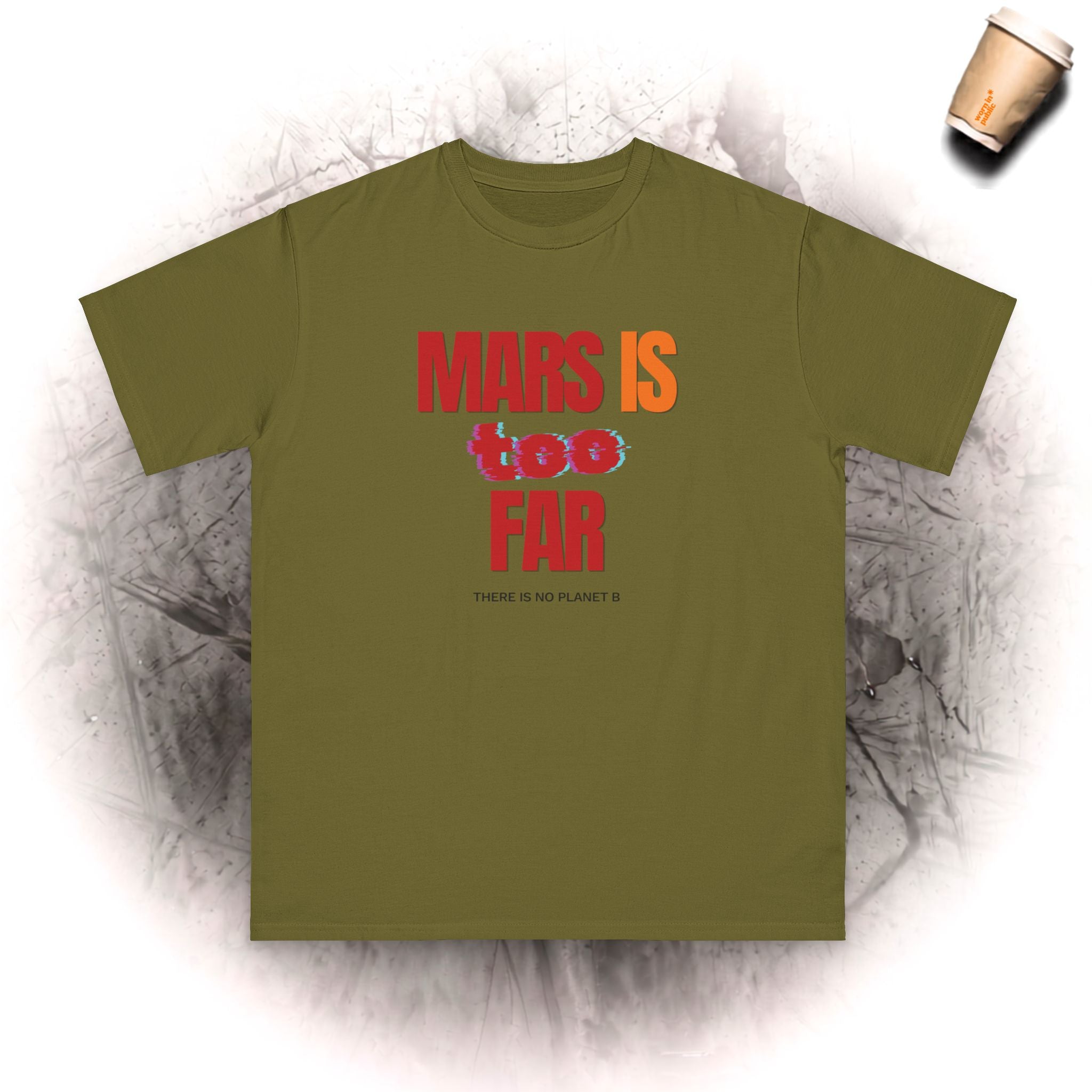Mars Is Too Far BIO T-Shirt – Retro Weltraum Grafik T-Shirt