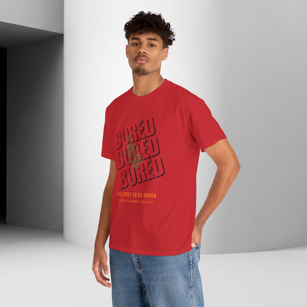 Unisex Botanical Tee — "Feel Free to Be Bored" Graphic T-Shirt