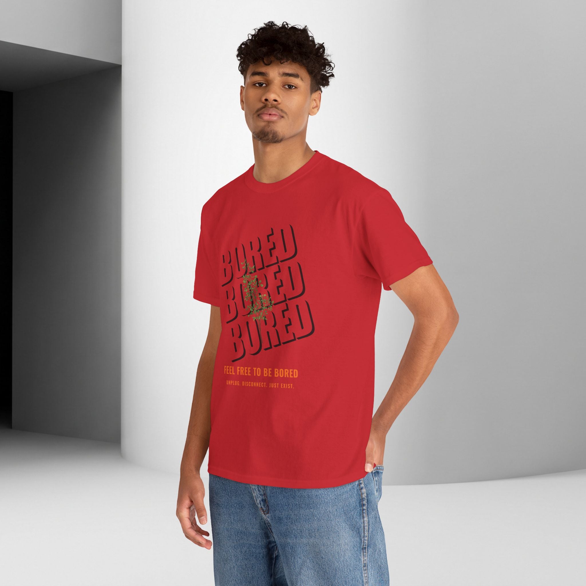 Unisex Botanical Tee — "Feel Free to Be Bored" Graphic T-Shirt