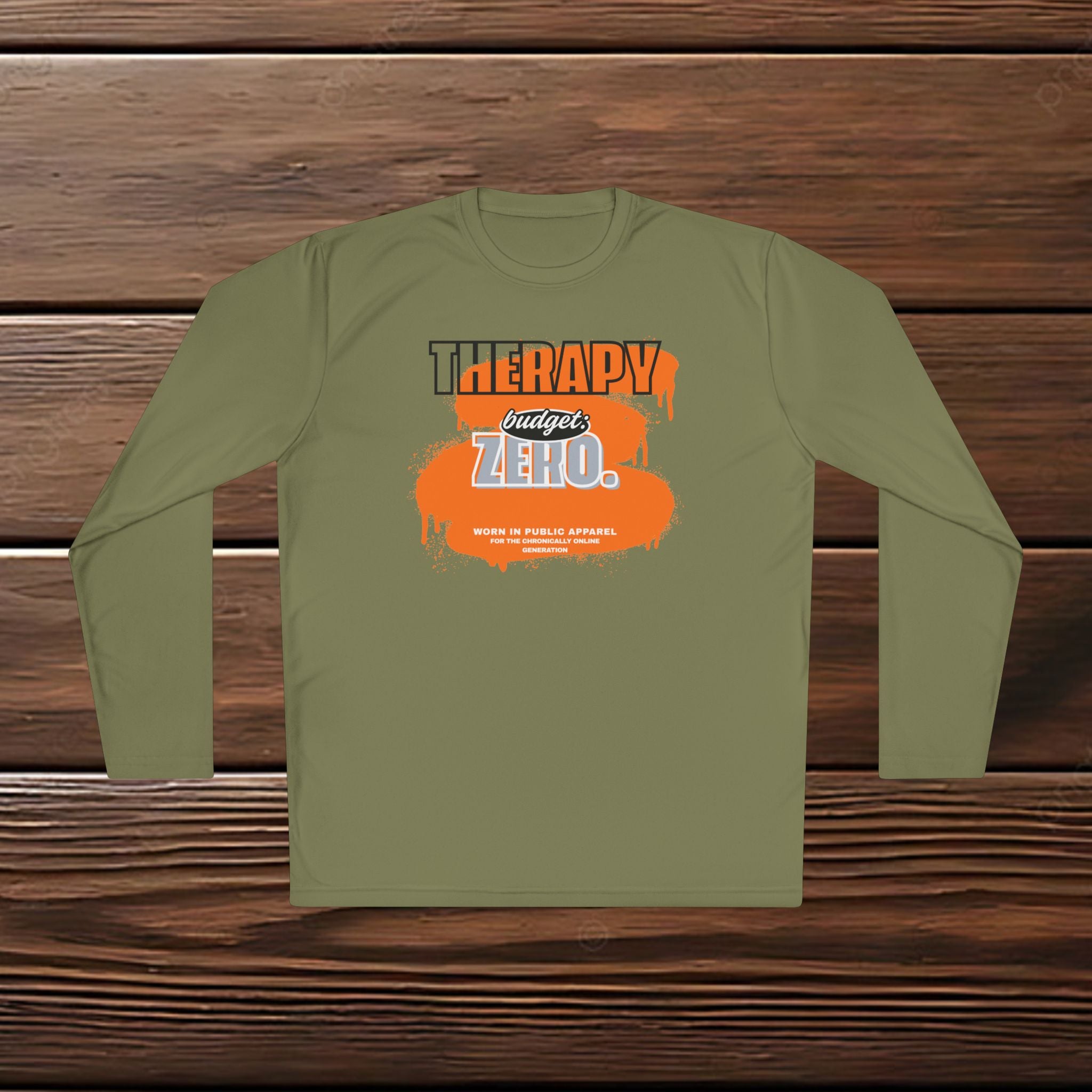 Therapy Budget Zero Long Sleeve Tee | Funny Mental Health Humor Shirt