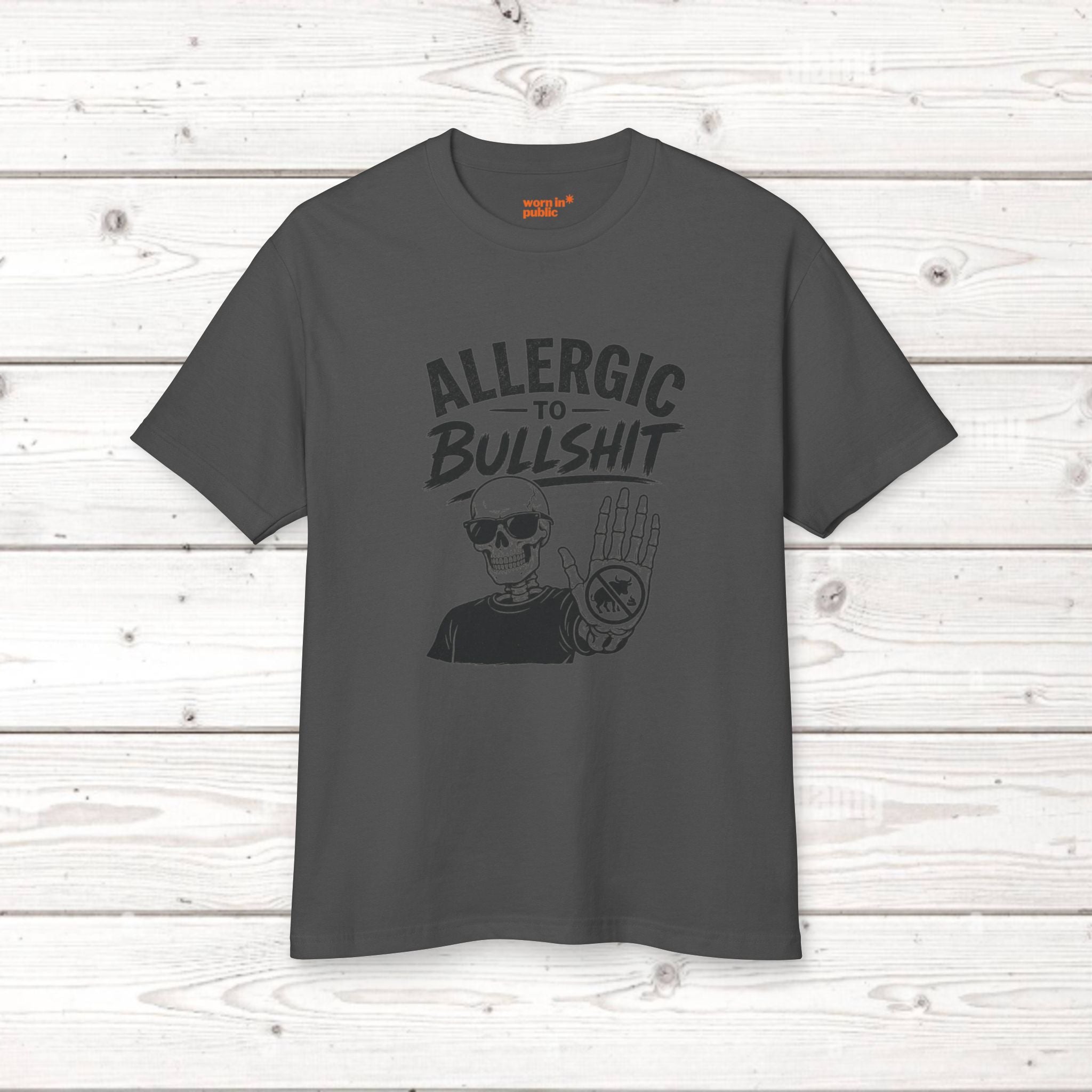 Allergic to Bullshit Unisex Tee — Graphic Skull Hand Tee