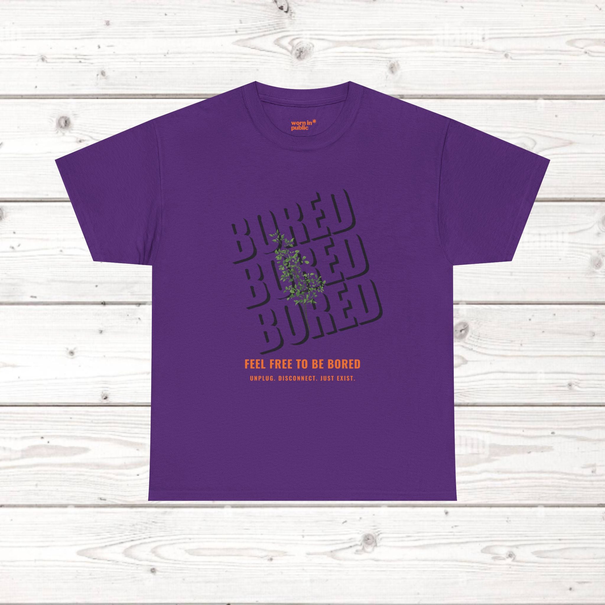 Feel Free to Be Bored Unisex Botanical T-Shirt | Anti-Hustle Grafik-T-Shirt