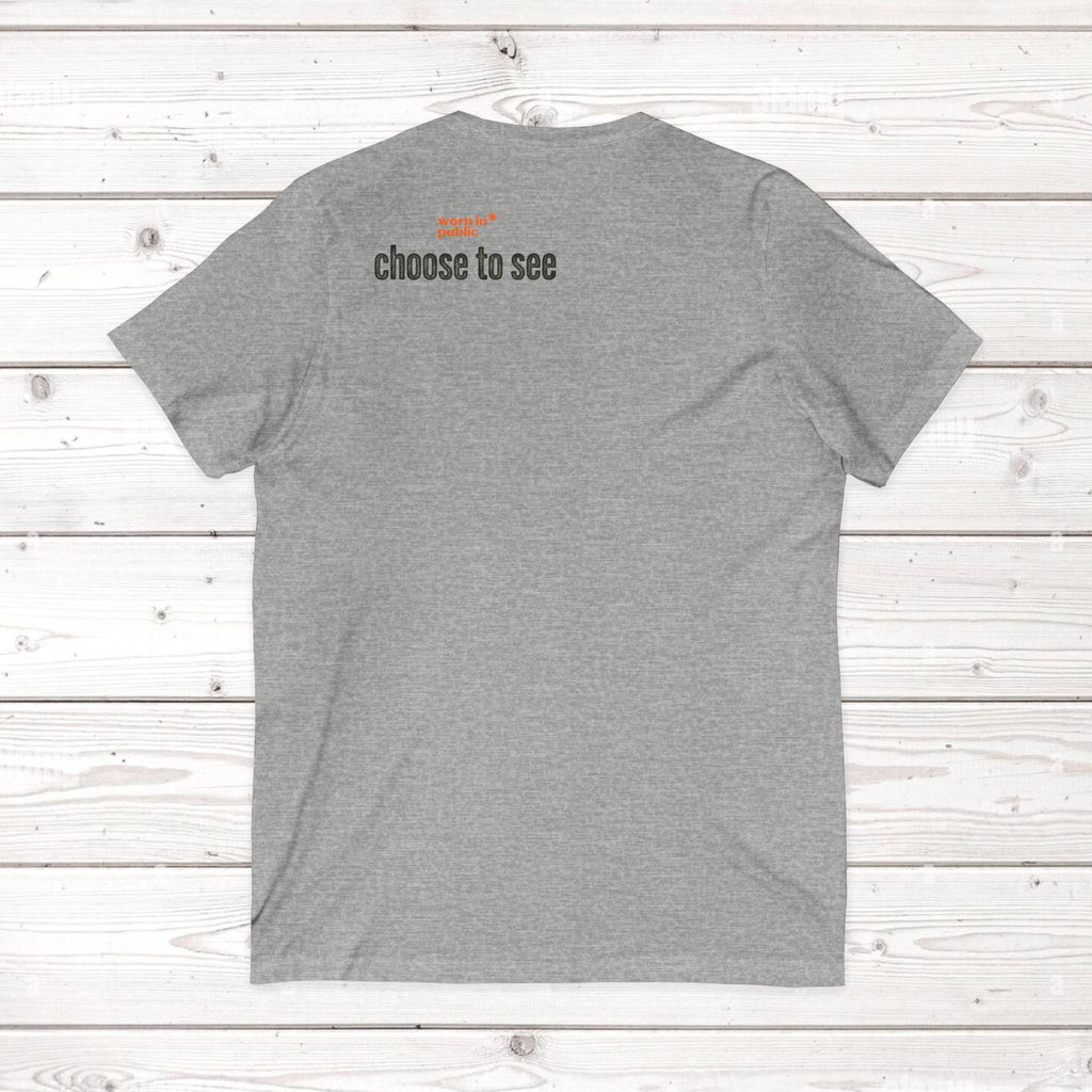 Brain User or Abuser Mens V-Neck Tee — Choose to See Graphic Awareness Shirt