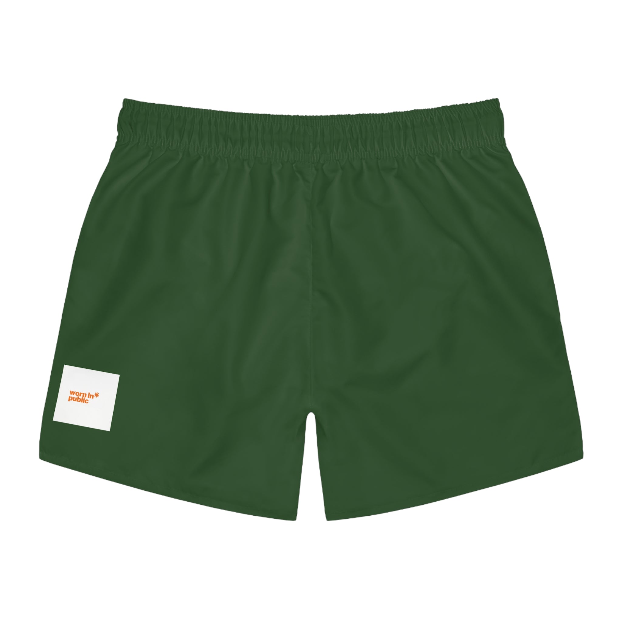 Moby Dick Arrow Swim Trunks | Green Graphic Beach Shorts