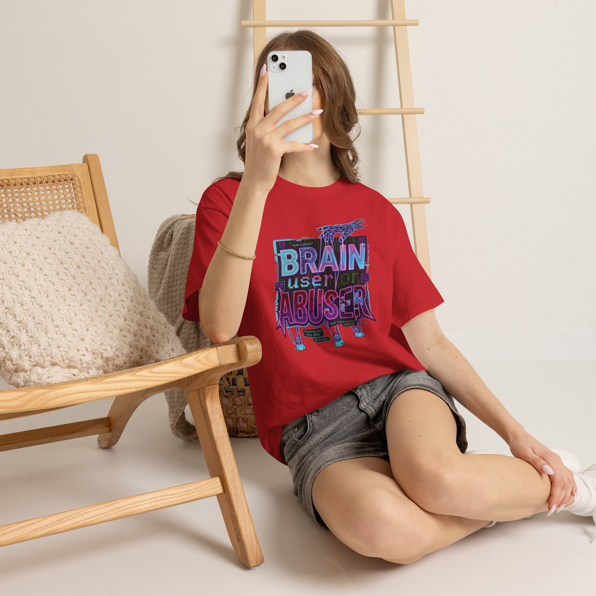 Brain User or Abuser GEN Z Unisex Tee — Retro Cyberpunk "Use Your Brain" Graphic T-Shirt
