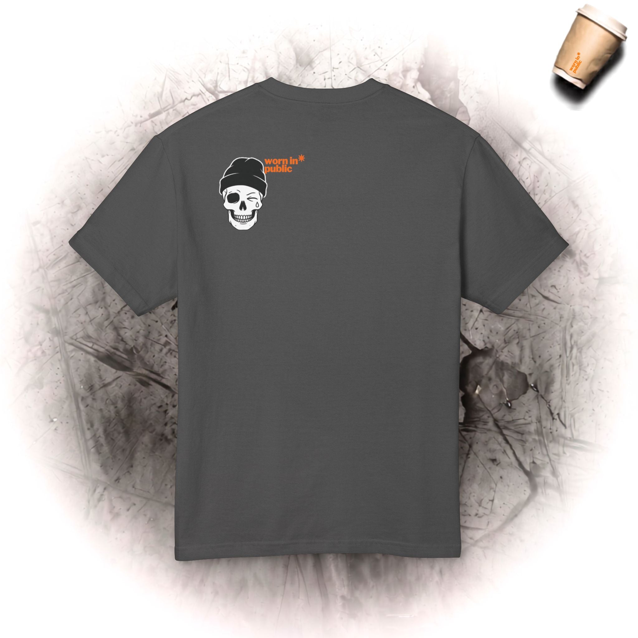 T-Shirt mit Totenkopfmotiv „Too Tired To Care“ | Lustiges, sarkastisches Grafik-T-Shirt für Erschöpfte