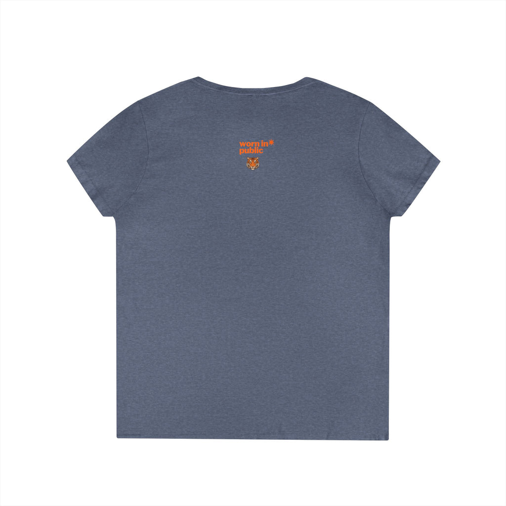 Kitten or Tiger? V-Neck T-Shirt | Cute Cat Illustration Pastel Graphic Tee