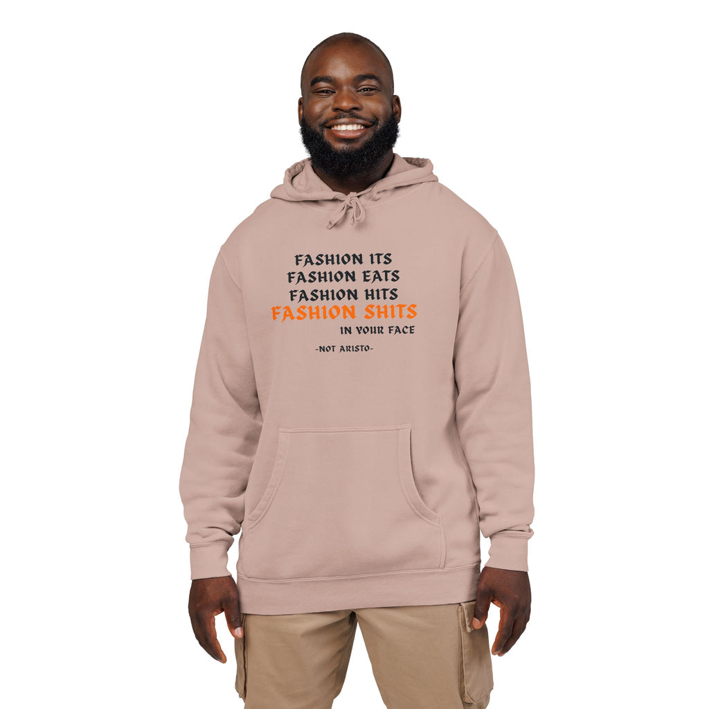 Fashion SHITS Hoodie | Minimal 'Crate' Graphic Pullover in Vintage Wash