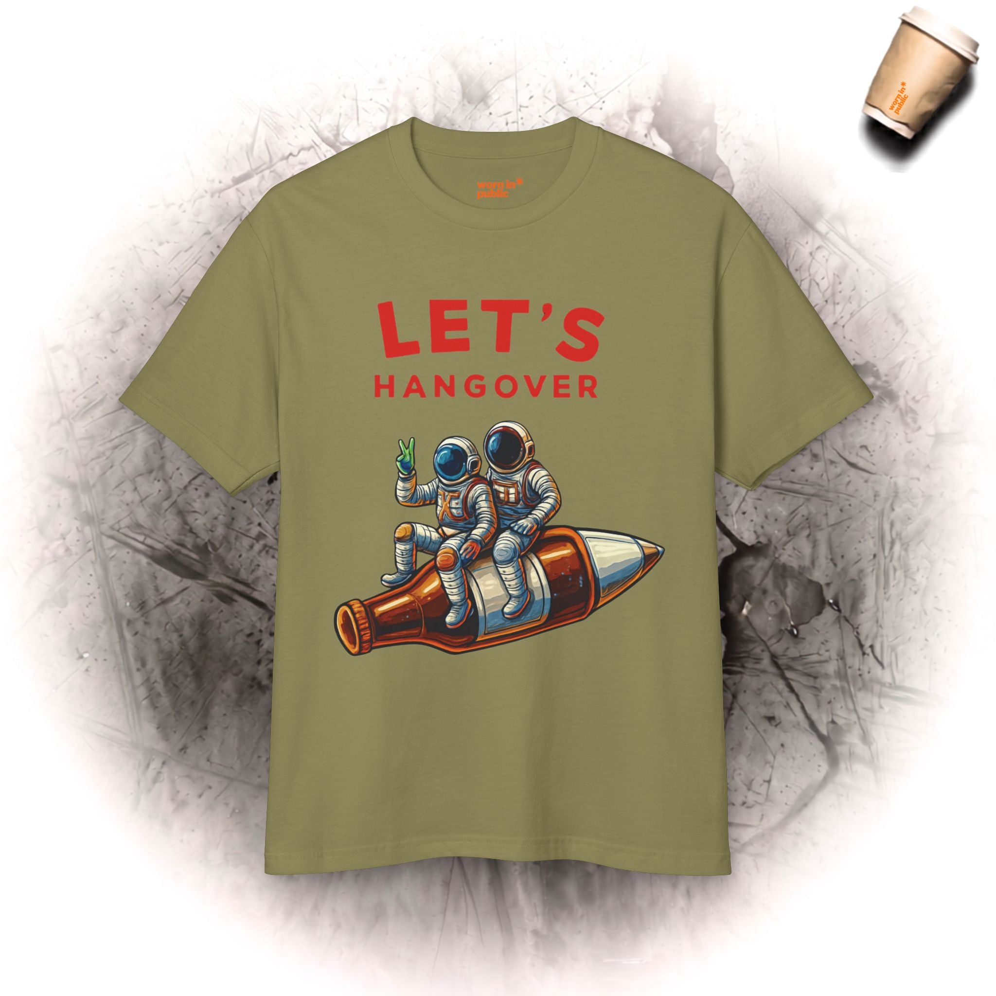 Let's Hangover | Unisex Astronaut Drinking Graphic Tee for the Committed Weekend Crew