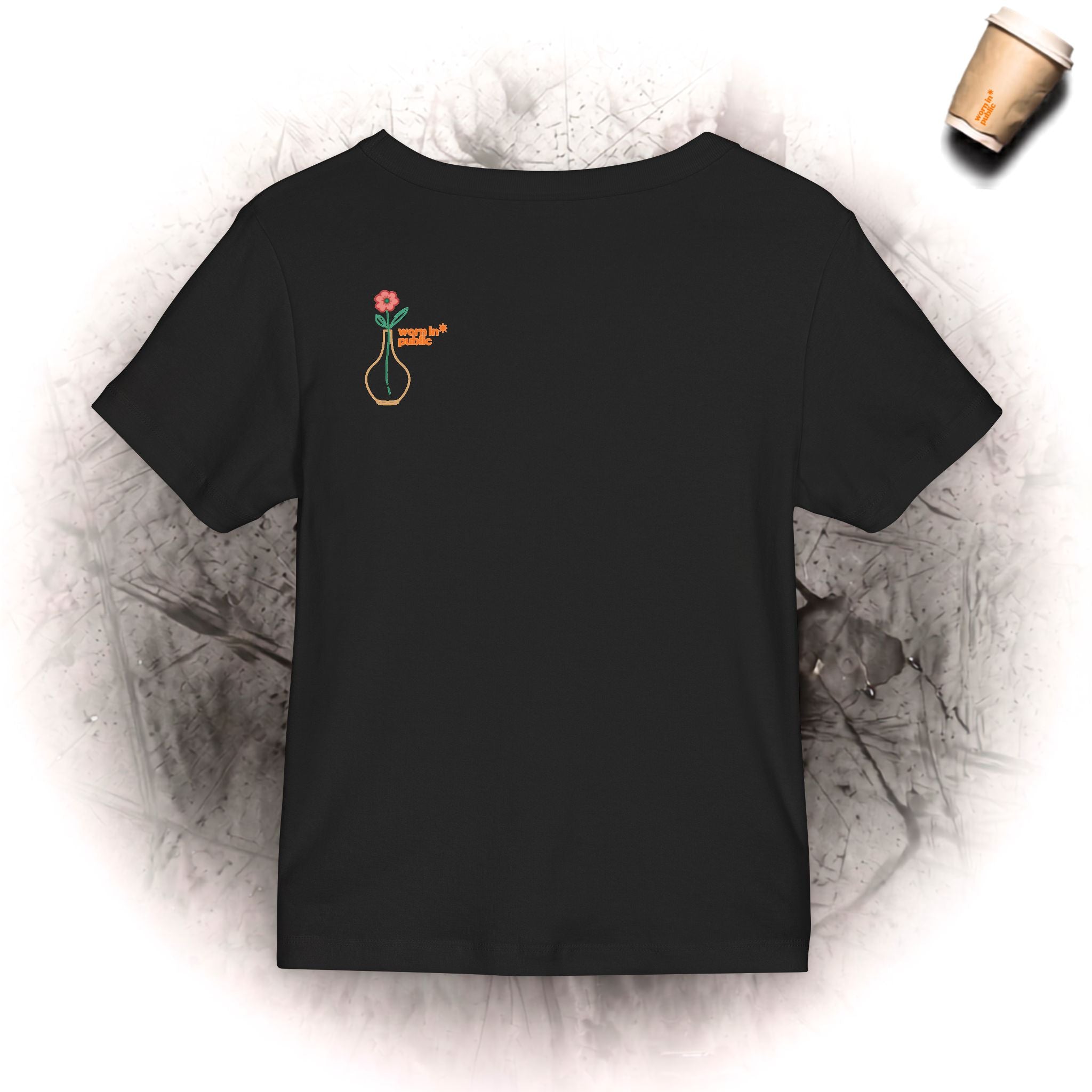 Bloom Anyway BIO Geripptes Baby-T-Shirt für Damen | Oberteil mit floraler botanischer Grafik
