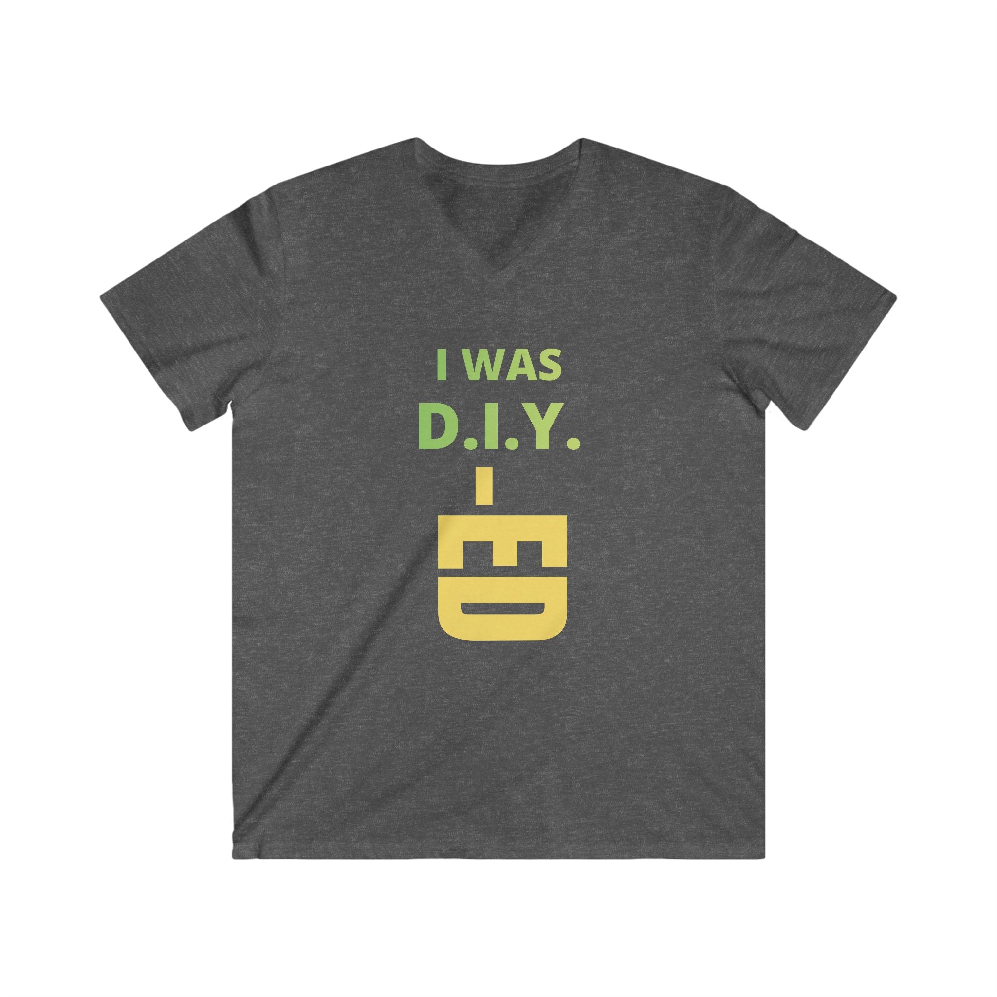 DIY-ED Graphic V-Neck Tee | 'I Was D.I.Y.' Novelty Shirt