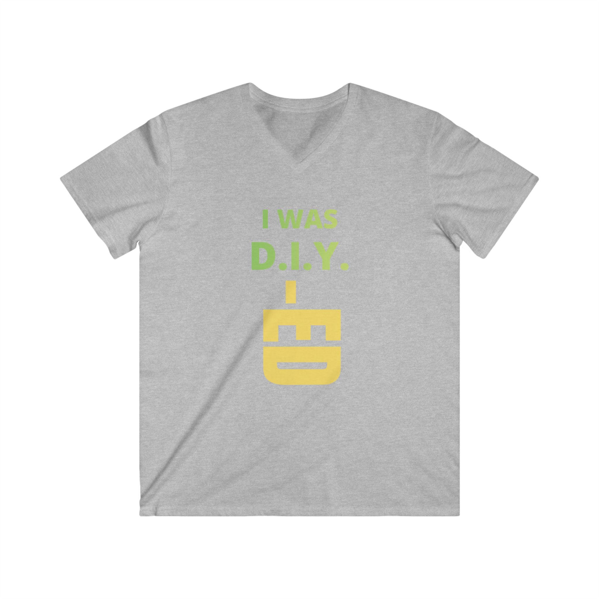 DIY-ED Graphic V-Neck Tee | 'I Was D.I.Y.' Novelty Shirt