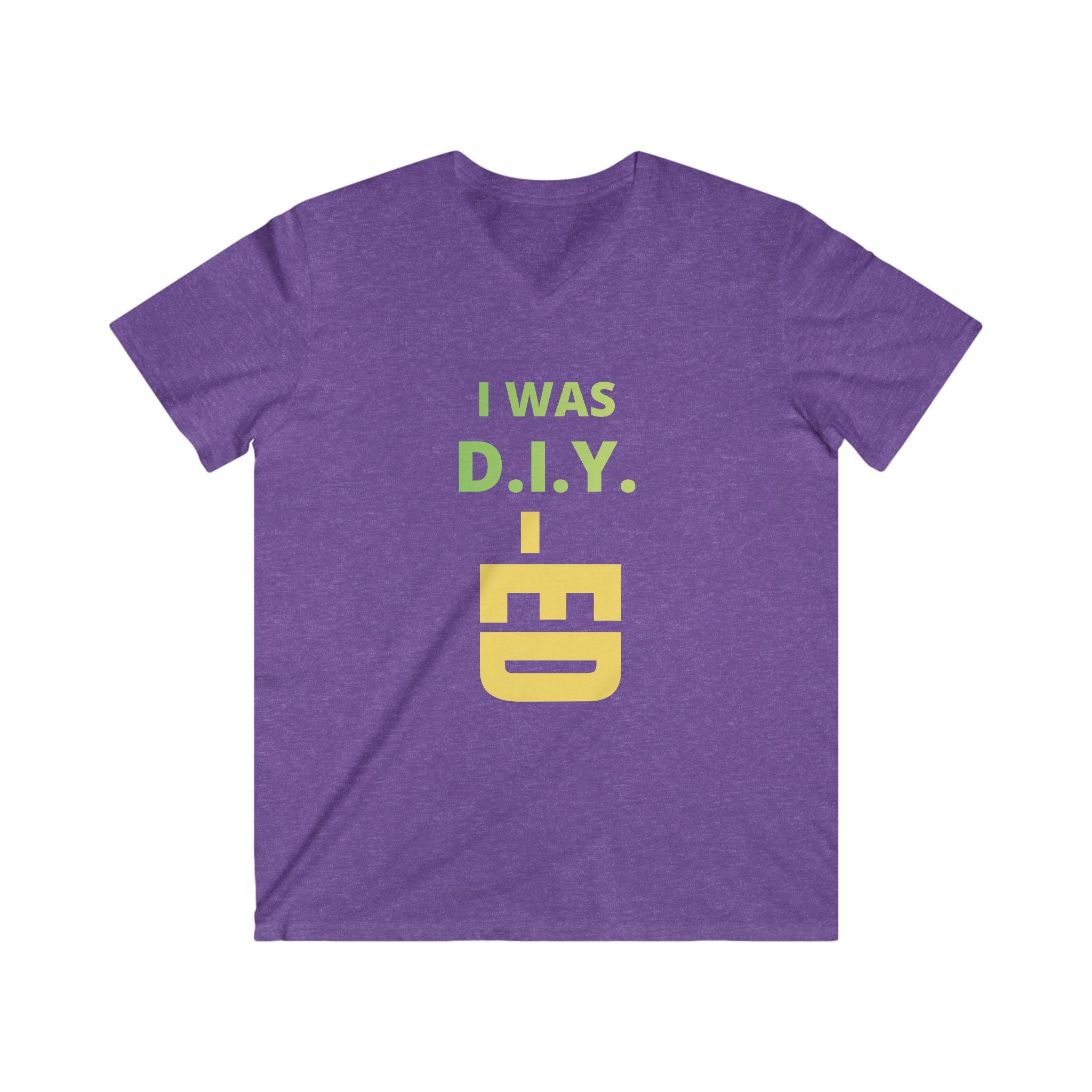 DIY-ED Graphic V-Neck Tee | 'I Was D.I.Y.' Novelty Shirt